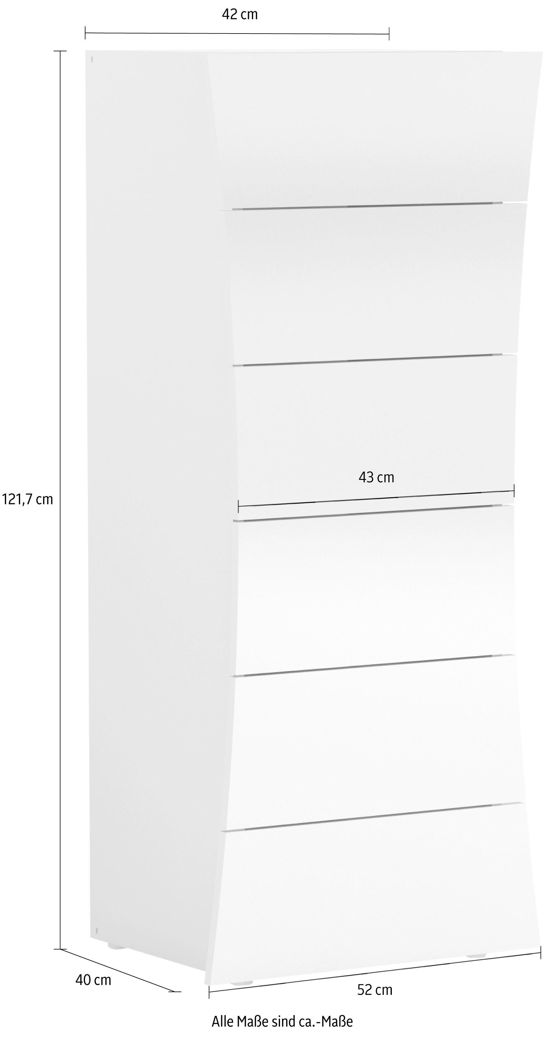 INOSIGN Kast Arco met 6 lades, frontbreedte 42-52 cm, hoogte 121,7 cm