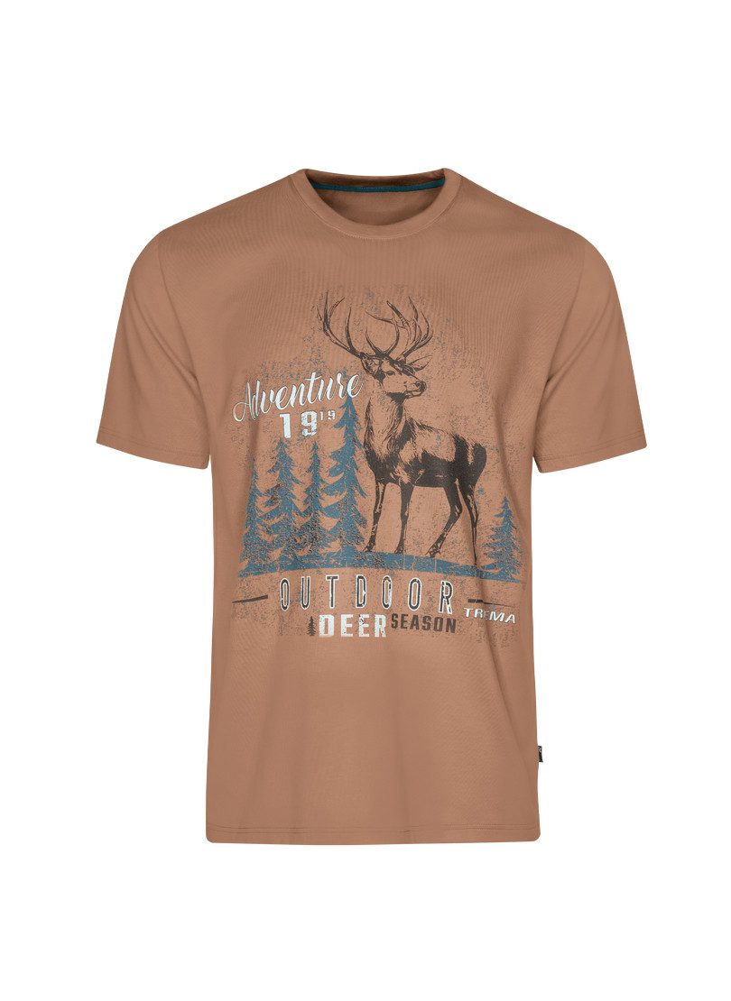Trigema T-shirt TRIGEMA T-shirt met grote hert-print (1-delig)