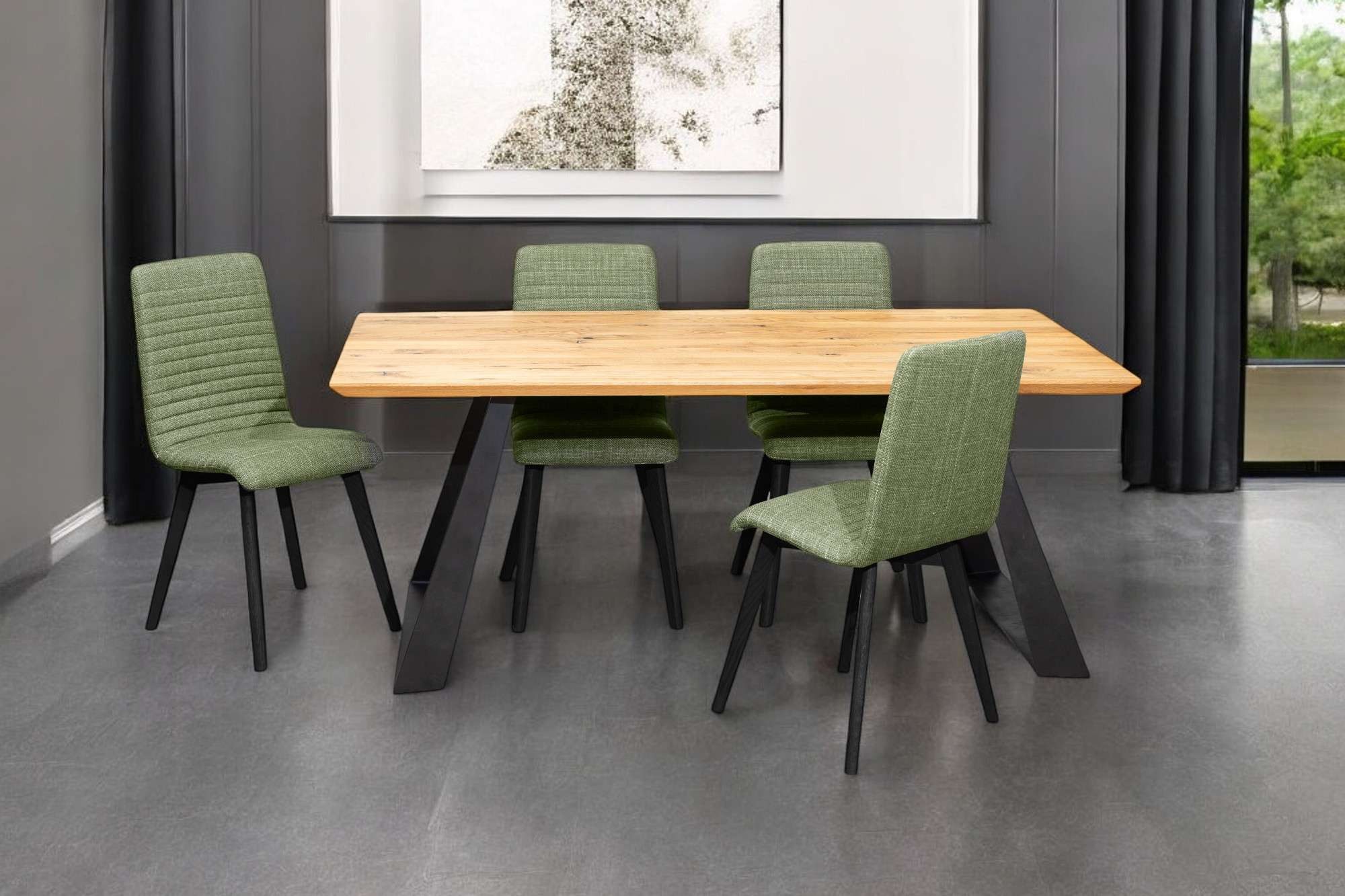 Home affaire Eethoek Arosa zitgroep voor keukens, eettafel met 4 gestoffeerde stoelen, 5-delig (set, 5-delig)
