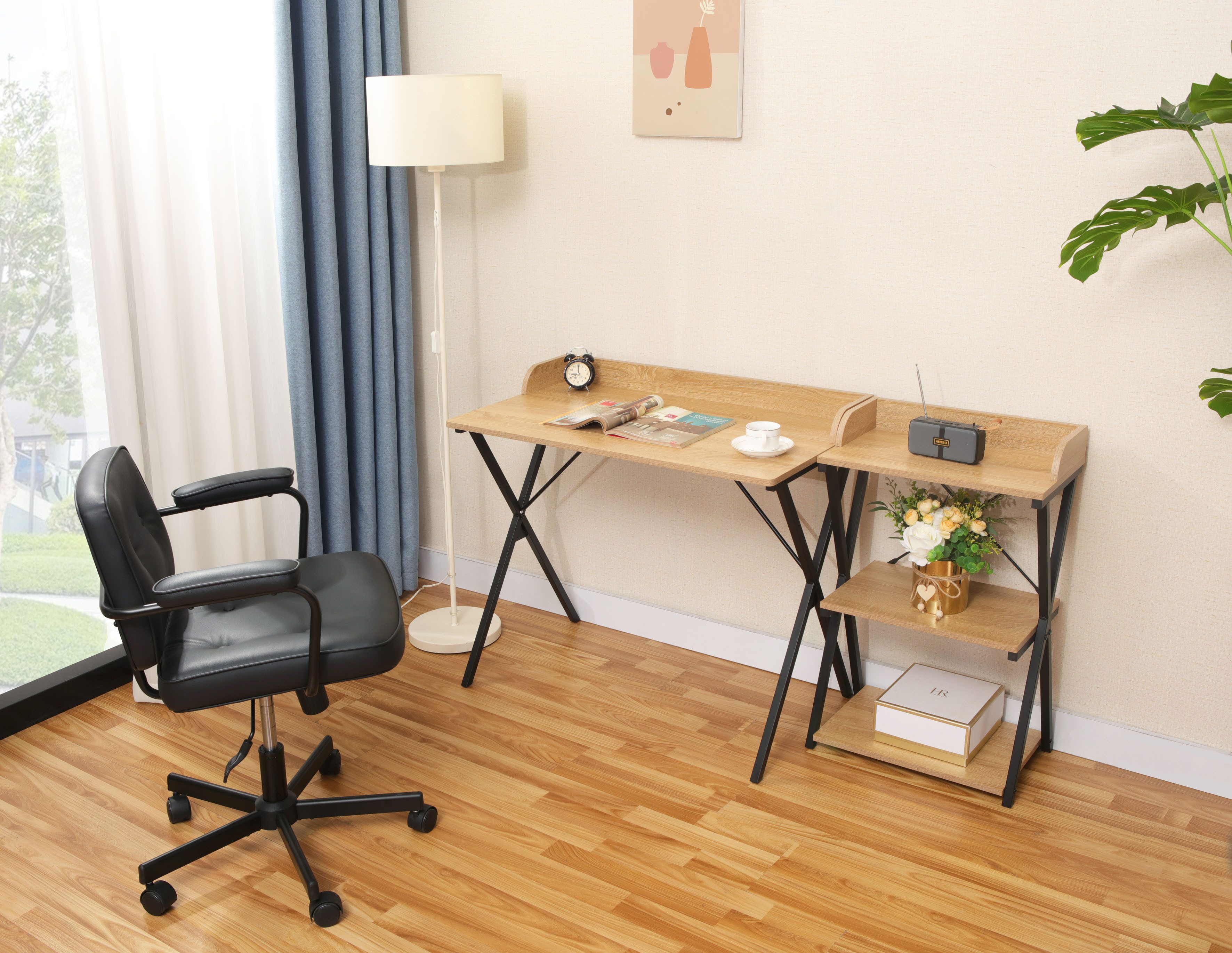 Home affaire Kantoormeubelset Forres, bestaand uit bureau & rek Metalen frame, afzonderlijk instelbaar, FSC®-gecertificeerd (2-delig)