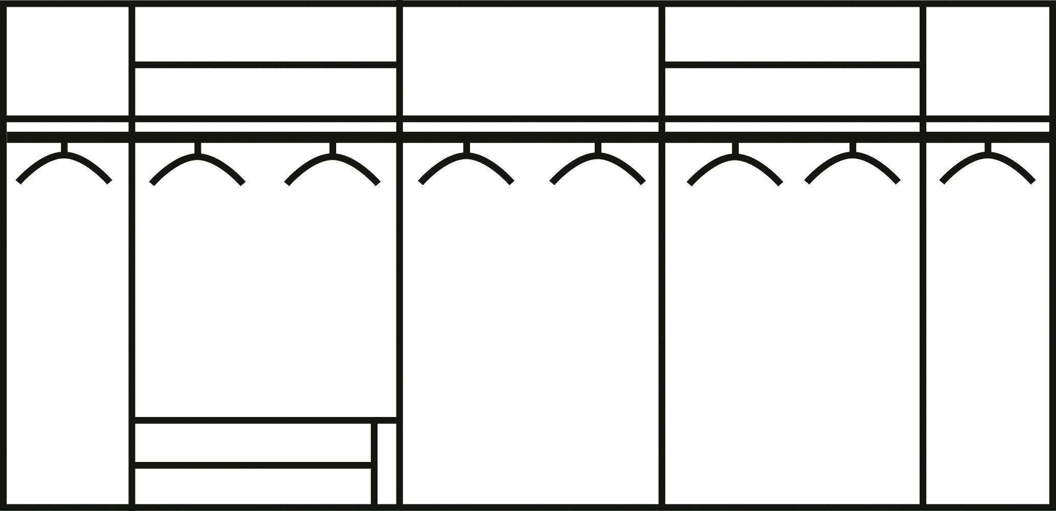 rauch Zweefdeurkast Kledingkast Kast Garderobe Slaapkamerkast TUBONA inclusief lade-inzet en extra legplanken made in germany