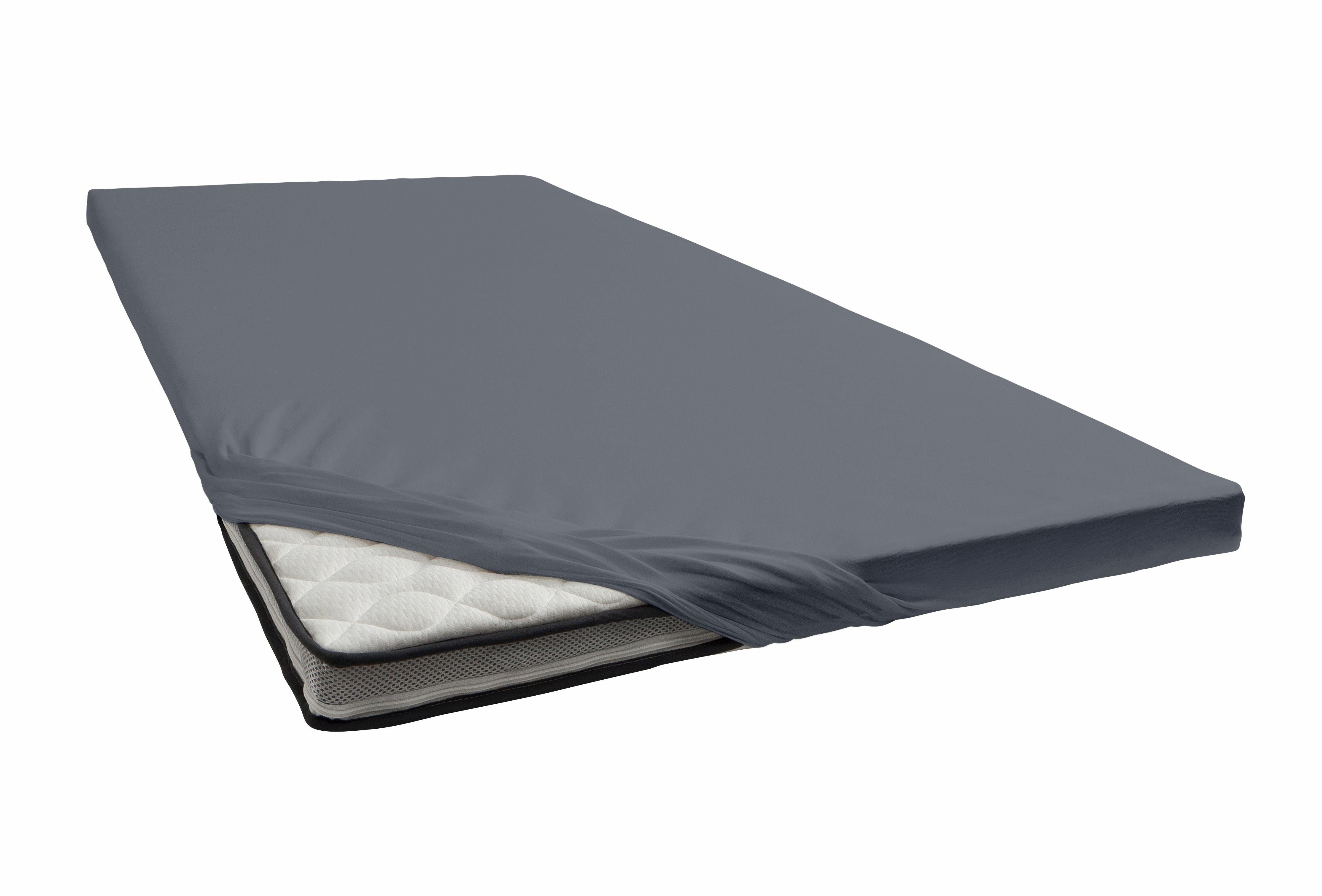 Janine Hoeslaken TOPPER 5001 met rondom elastiek (1 stuk) hoeslakens maat 140-160 cm x 200-220 cm grijs