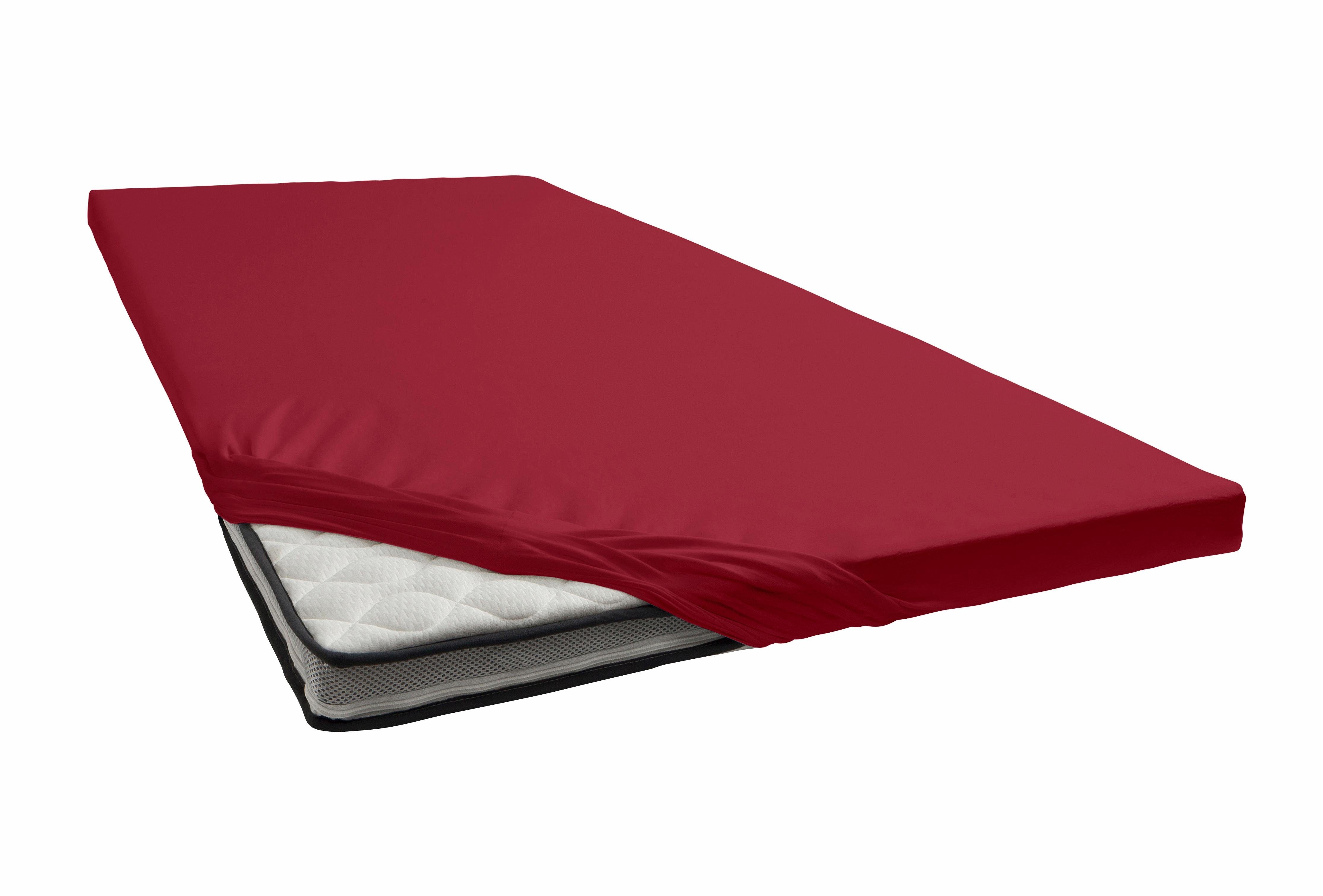 Janine Hoeslaken TOPPER 5001 met rondom elastiek (1 stuk) hoeslakens maat 90-100 cm x 200-220 cm rood
