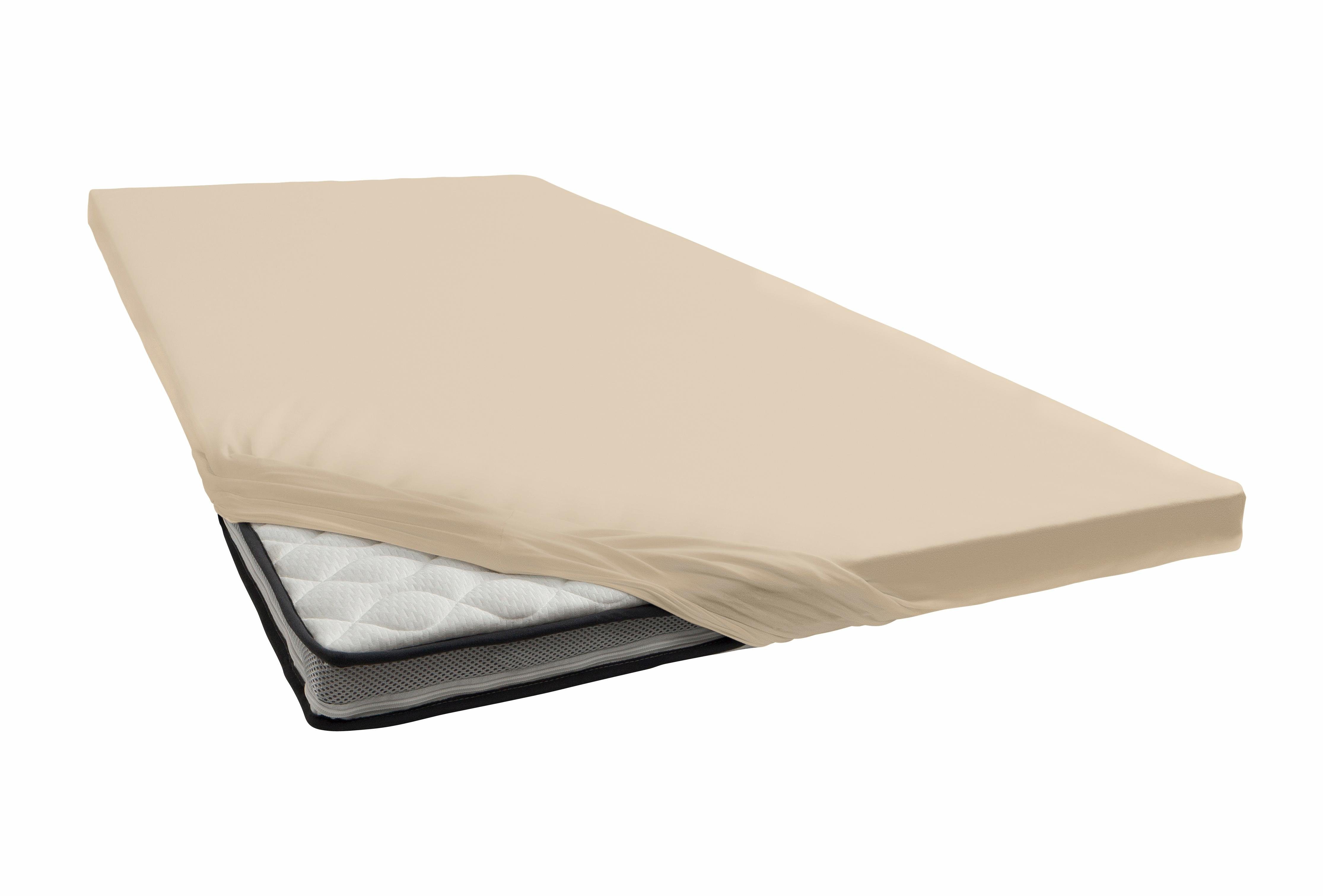 Janine Hoeslaken TOPPER 5001 met rondom elastiek (1 stuk) hoeslakens maat 90-100 cm x 200-220 cm beige