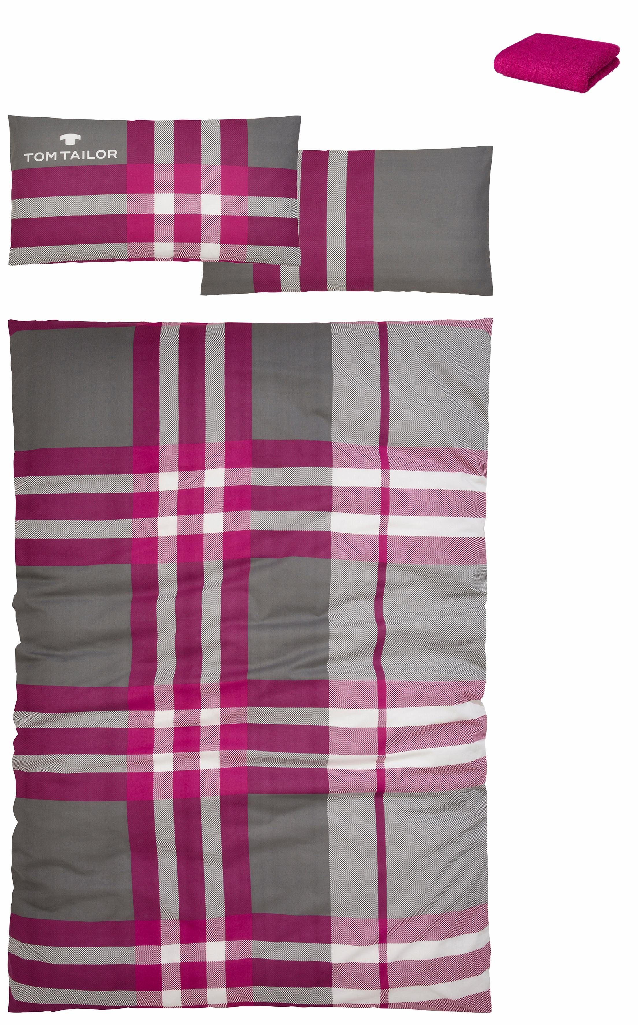 TOM TAILOR HOME Overtrekset Nick in mt. 135x200 of 155x220 cm Biber heerlijk warm in de winter, met gratis gastenhanddoek