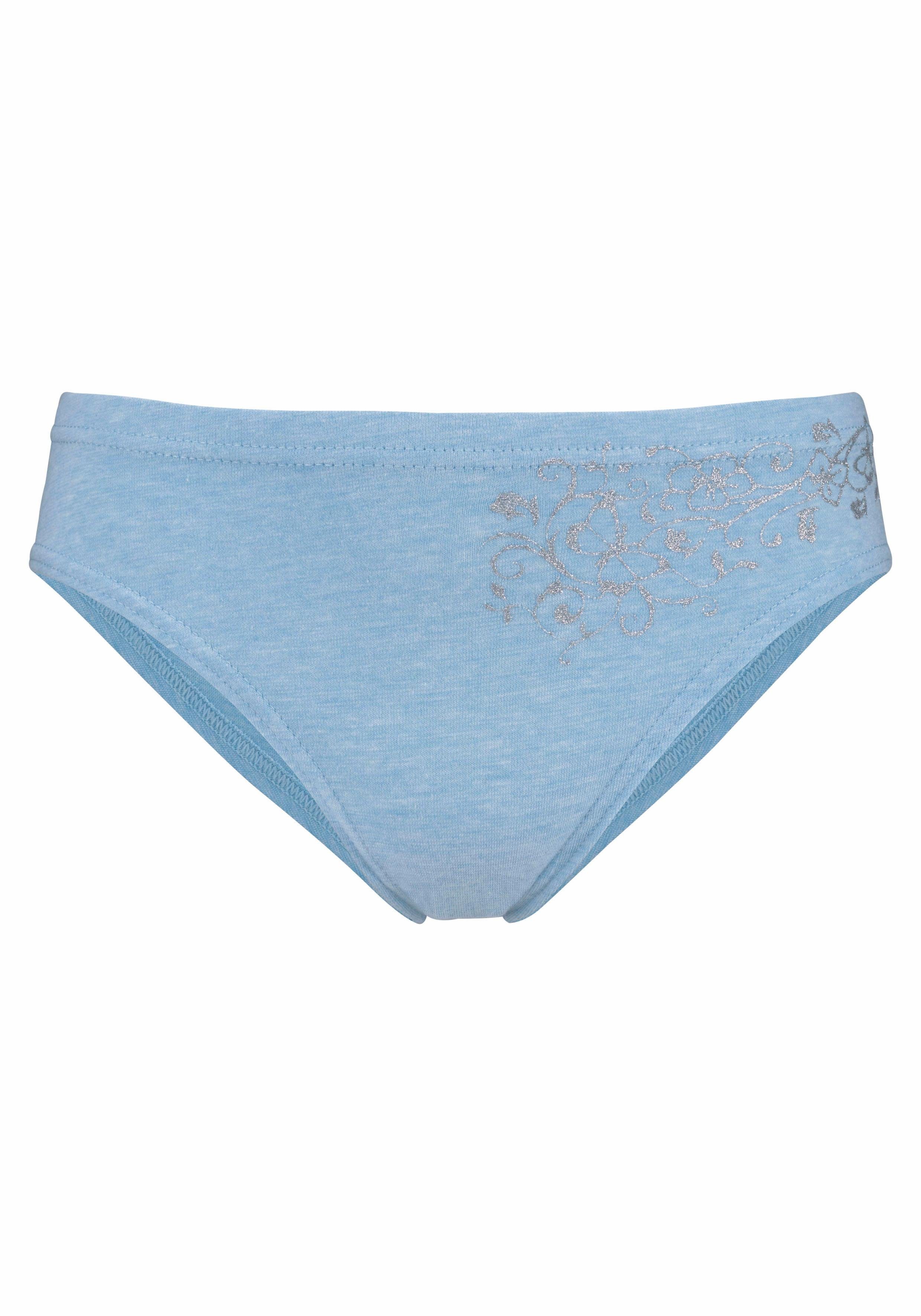 Petite fleur Bikinibroekje mooie basic voor elke dag, met gebloemde glitterprint (set, 4 stuks)