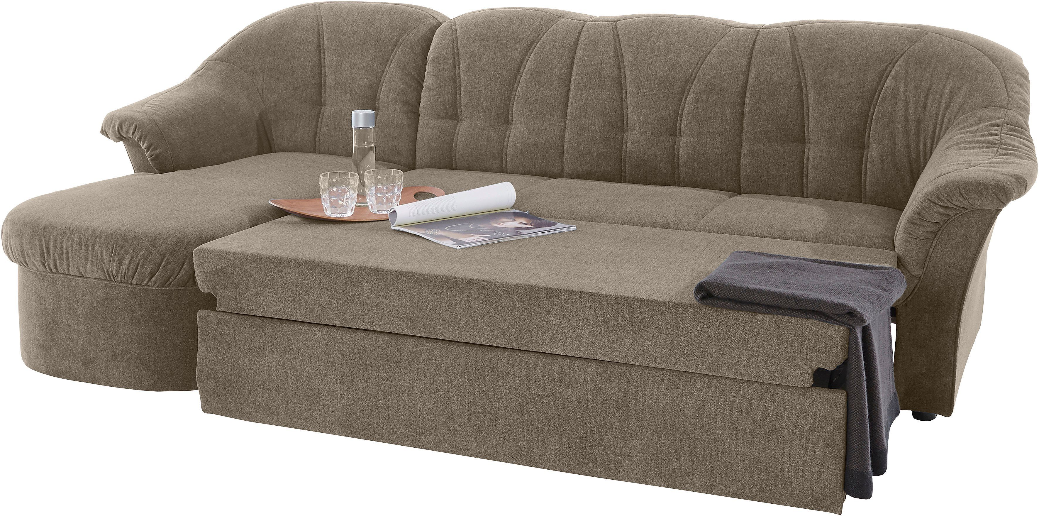 DOMO collection Hoekbank Pegnitz, elegante rugstiksels, comfortabel, L-vorm