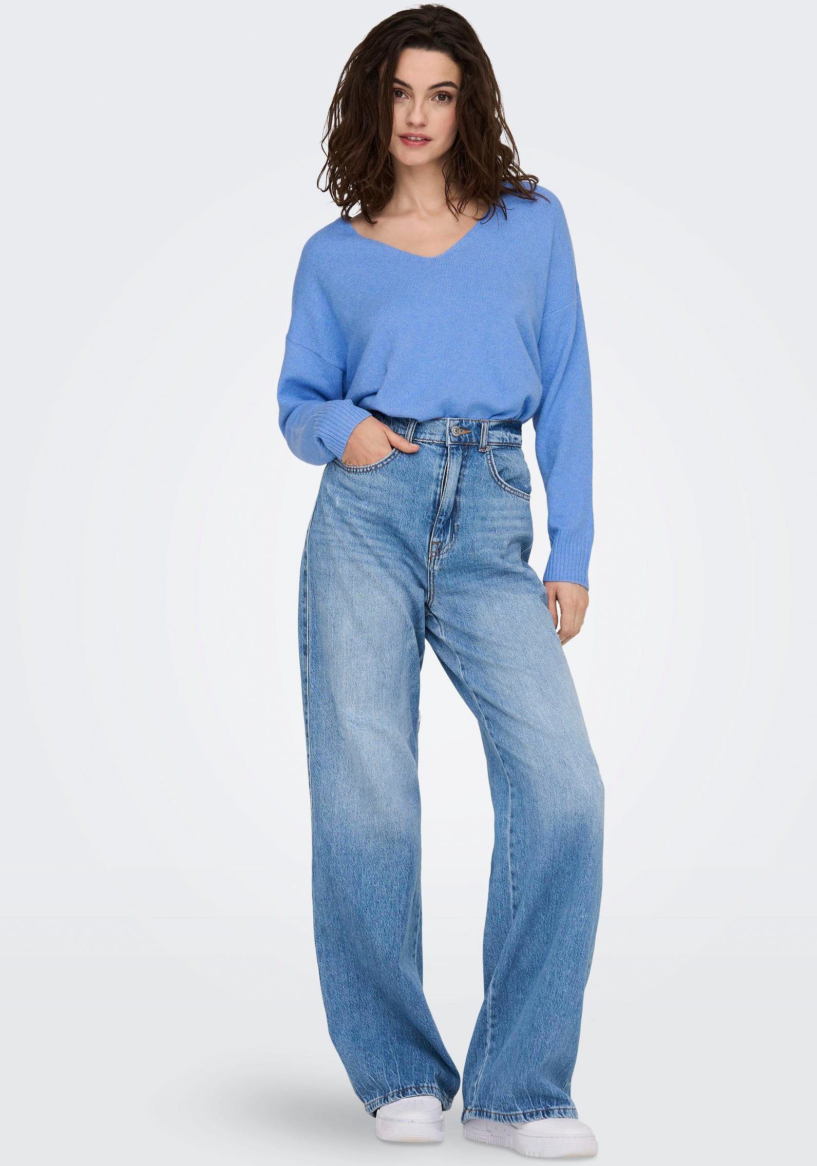 Only Trui met V-hals ONLRICA LIFE L/S V-NECK PULLO KNT NOOS