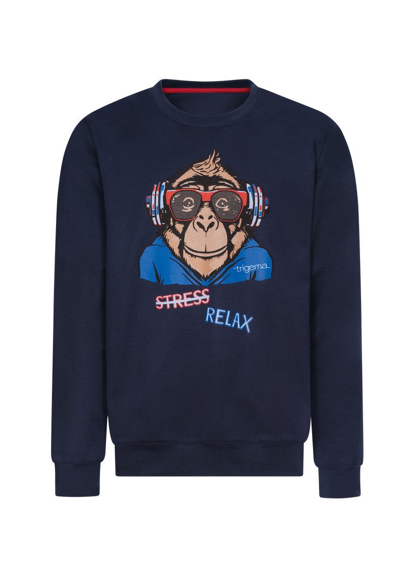 Trigema Sweatshirt TRIGEMA sweatshirt met casual aapdruk
