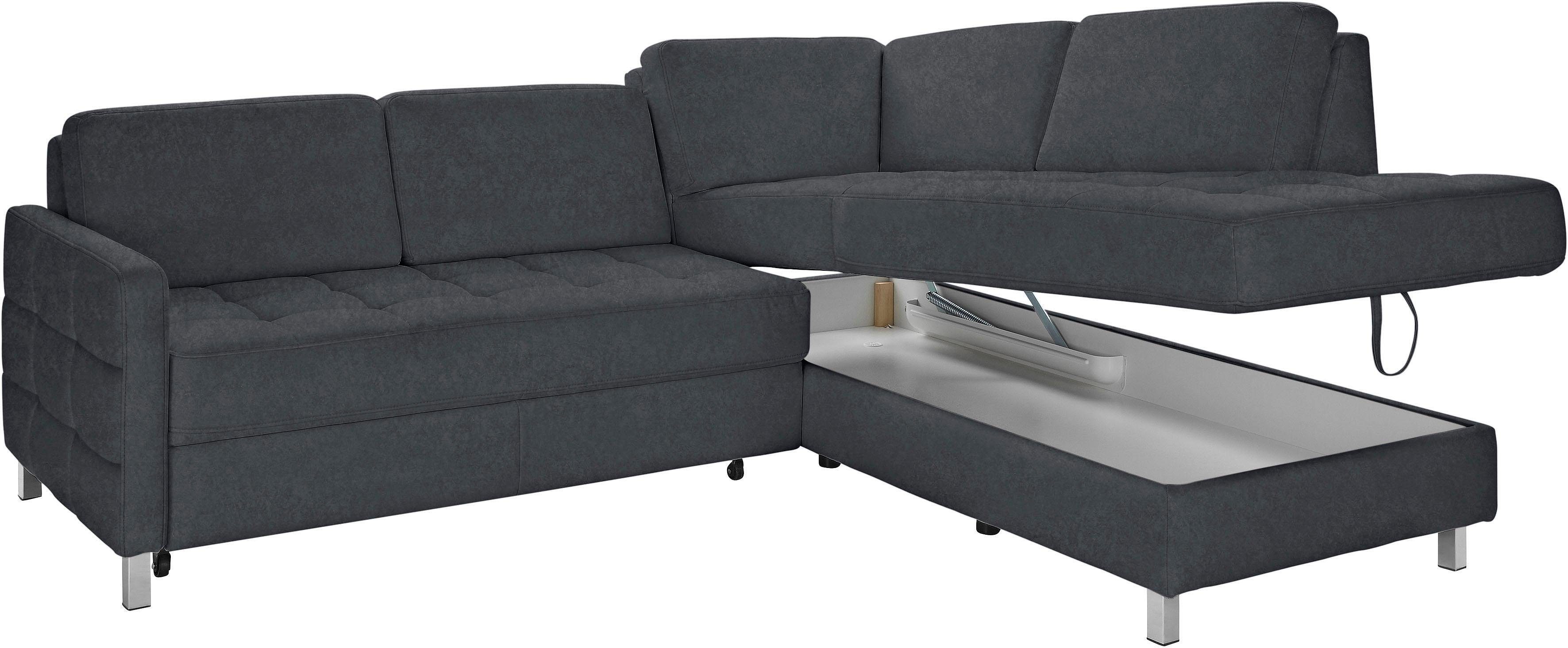 sit&more Hoekbank Pablo L-vorm naar keuze met slaapfunctie en bedkist