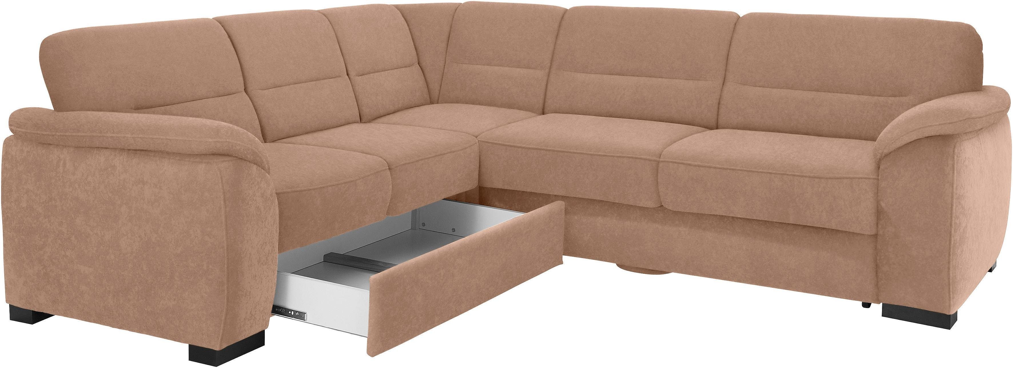 sit&more Hoekbank Montego L-vorm naar keuze met slaapfunctie en lade