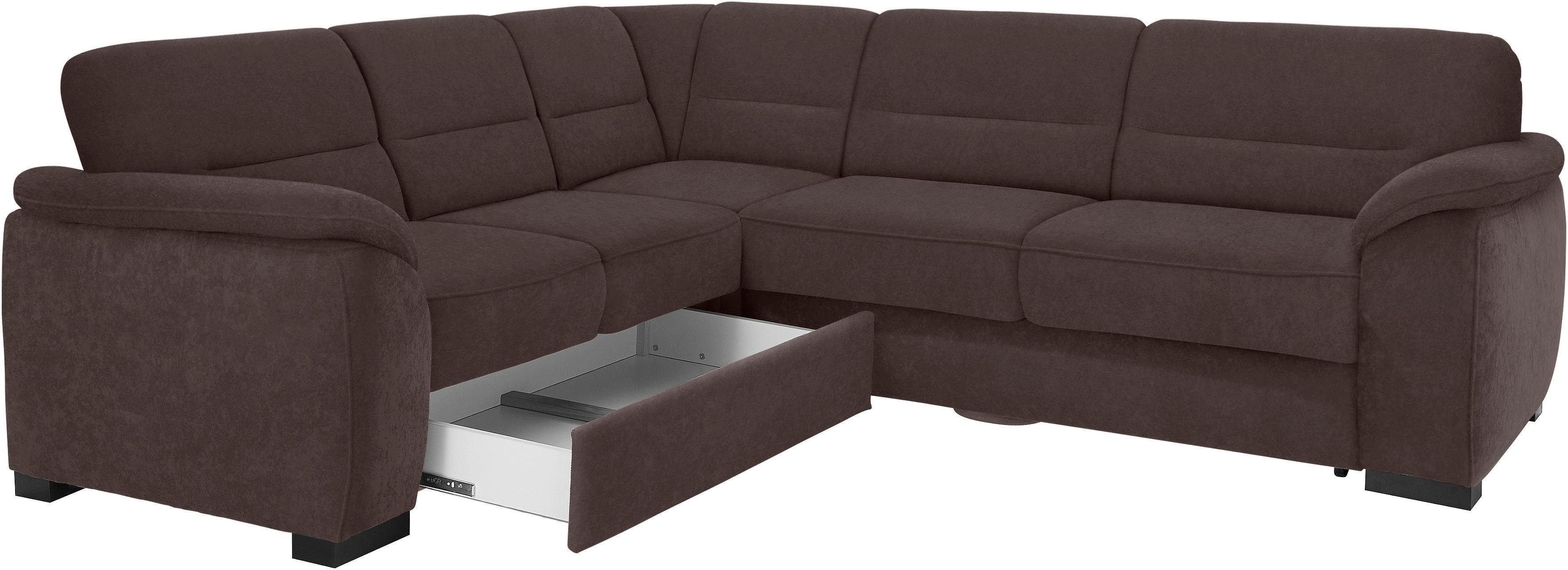 sit&more Hoekbank Montego L-vorm naar keuze met slaapfunctie en lade