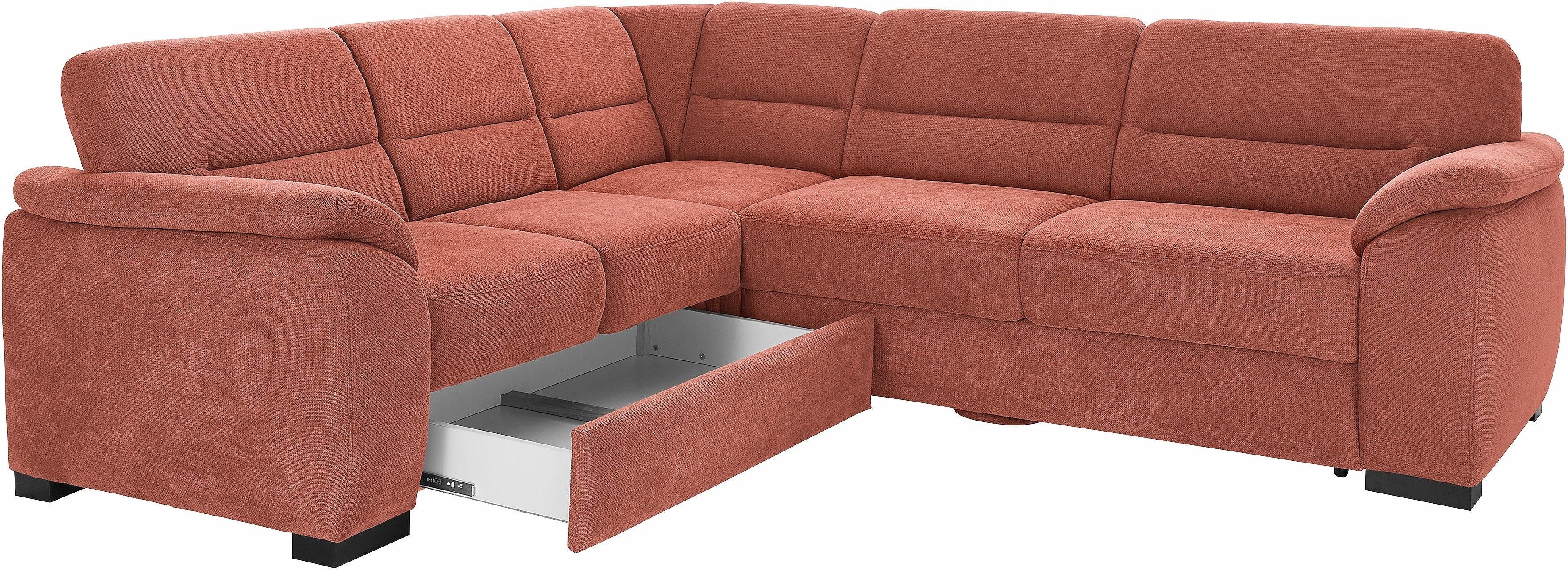 sit&more Hoekbank Montego L-vorm naar keuze met slaapfunctie en lade