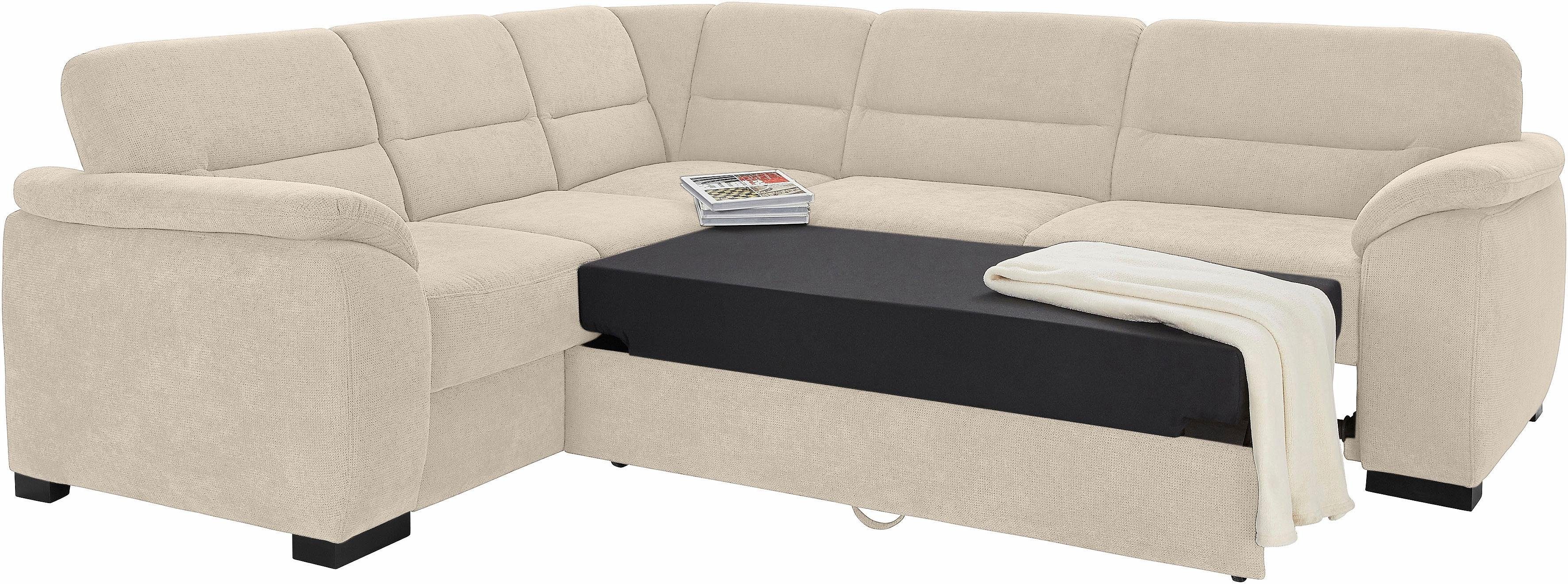 sit&more Hoekbank Montego L-vorm naar keuze met slaapfunctie en lade