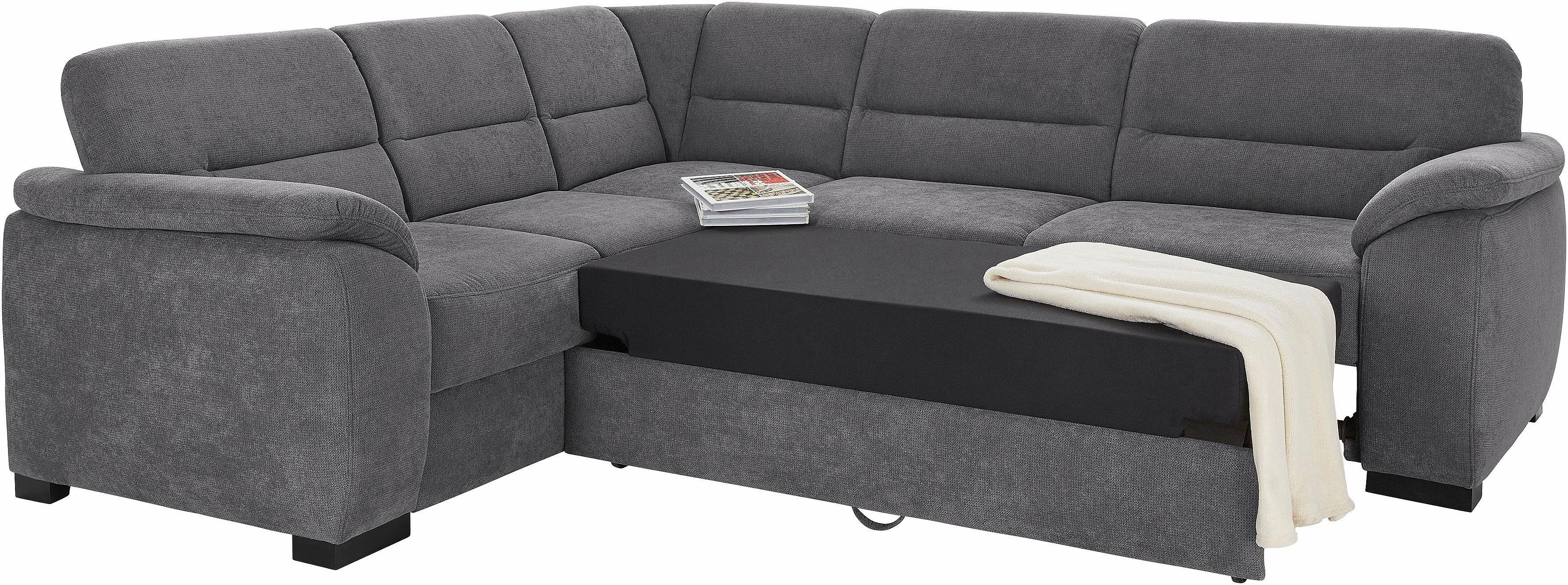 sit&more Hoekbank Montego L-vorm naar keuze met slaapfunctie en lade