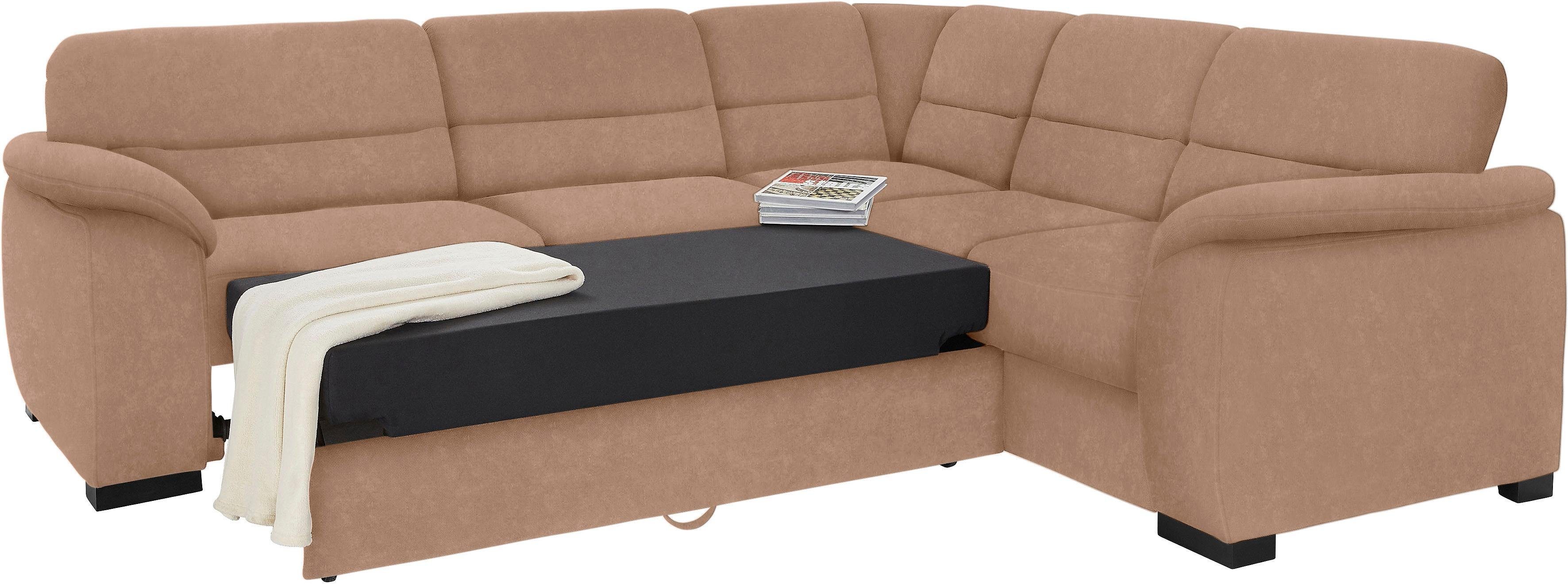 sit&more Hoekbank Montego L-vorm naar keuze met slaapfunctie en lade