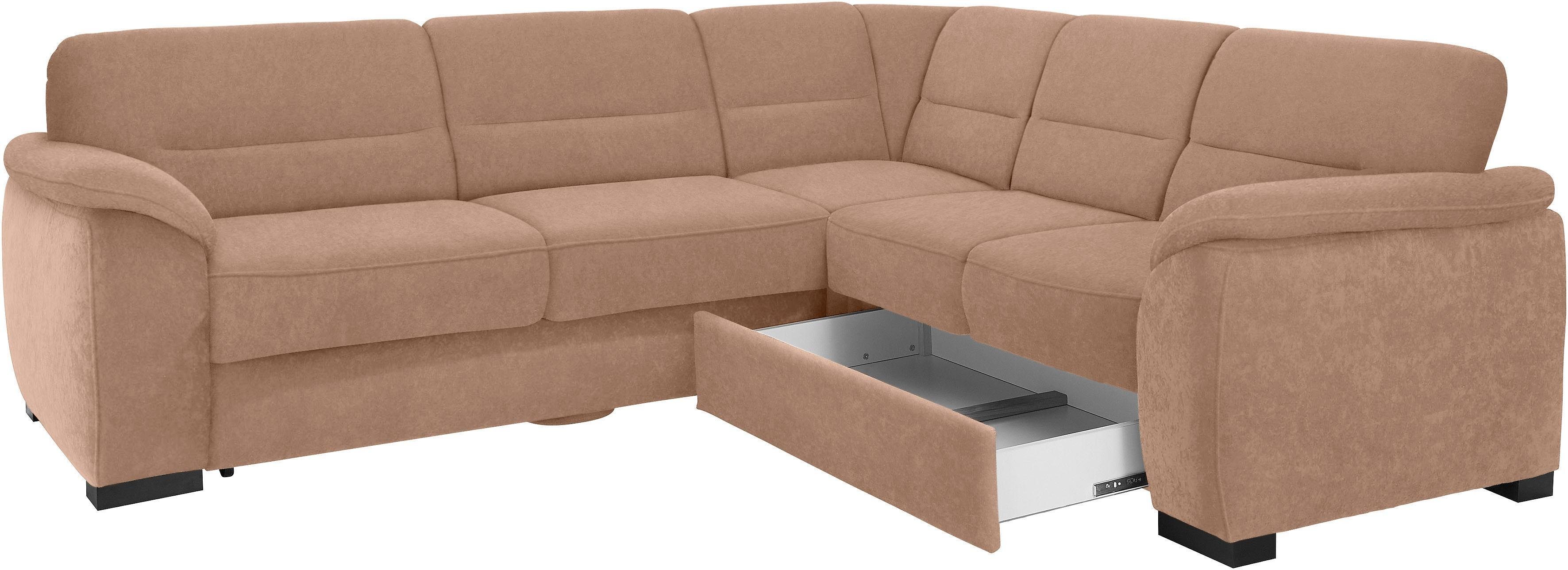 sit&more Hoekbank Montego L-vorm naar keuze met slaapfunctie en lade