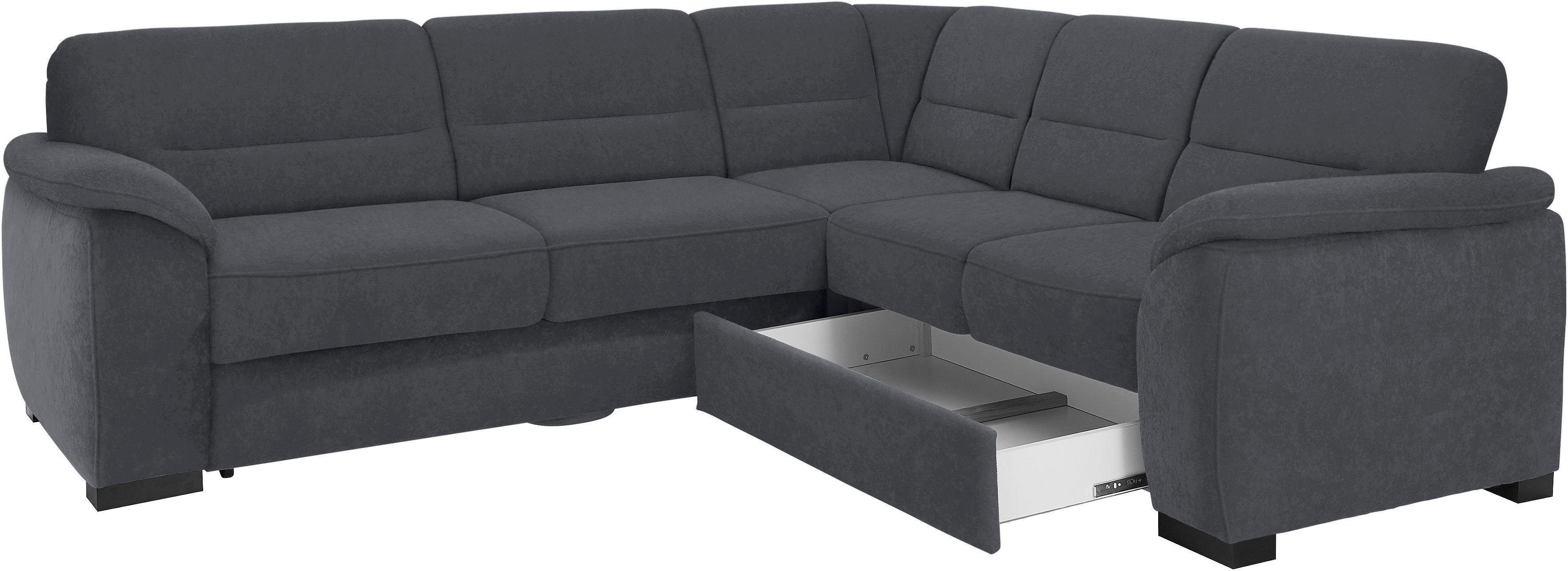 sit&more Hoekbank Montego L-vorm naar keuze met slaapfunctie en lade