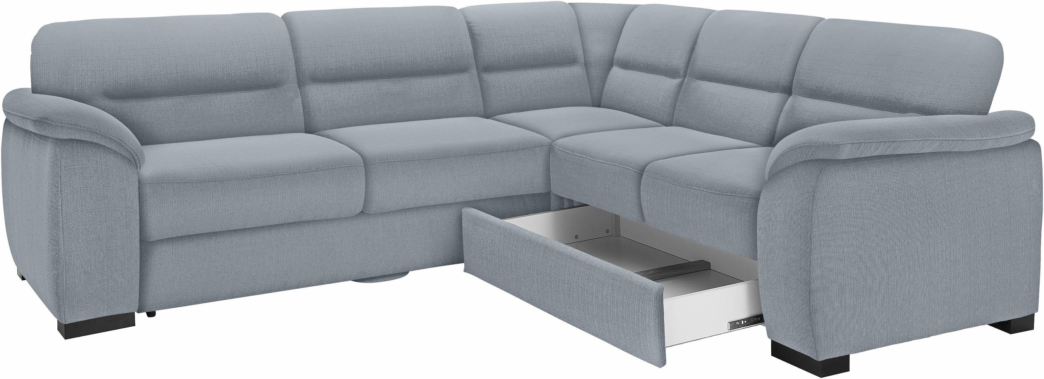 sit&more Hoekbank Montego L-vorm naar keuze met slaapfunctie en lade