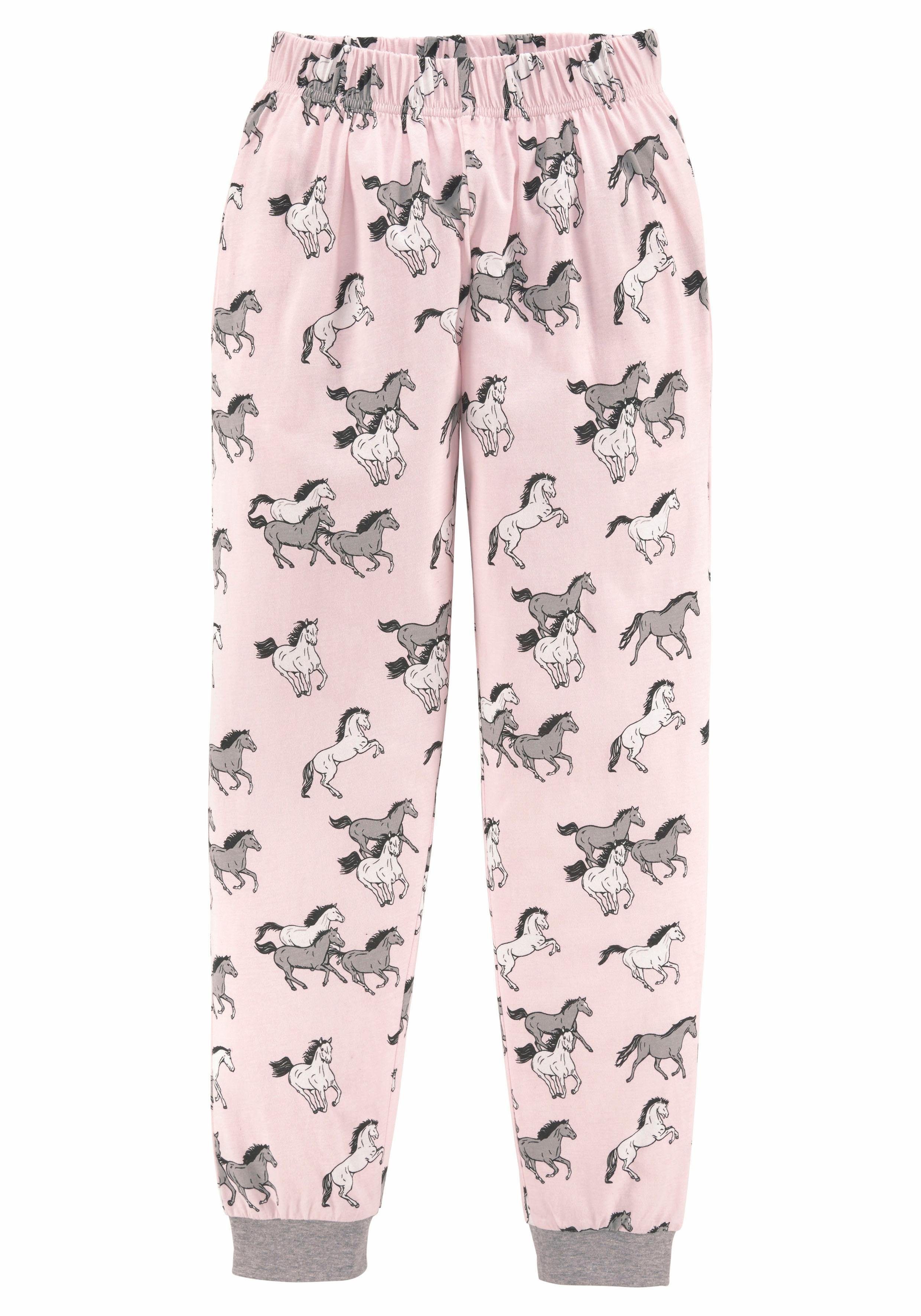 Petite fleur Pyjama Pyjama in lange vorm met paardenprint (2-delig, 1 stuk)