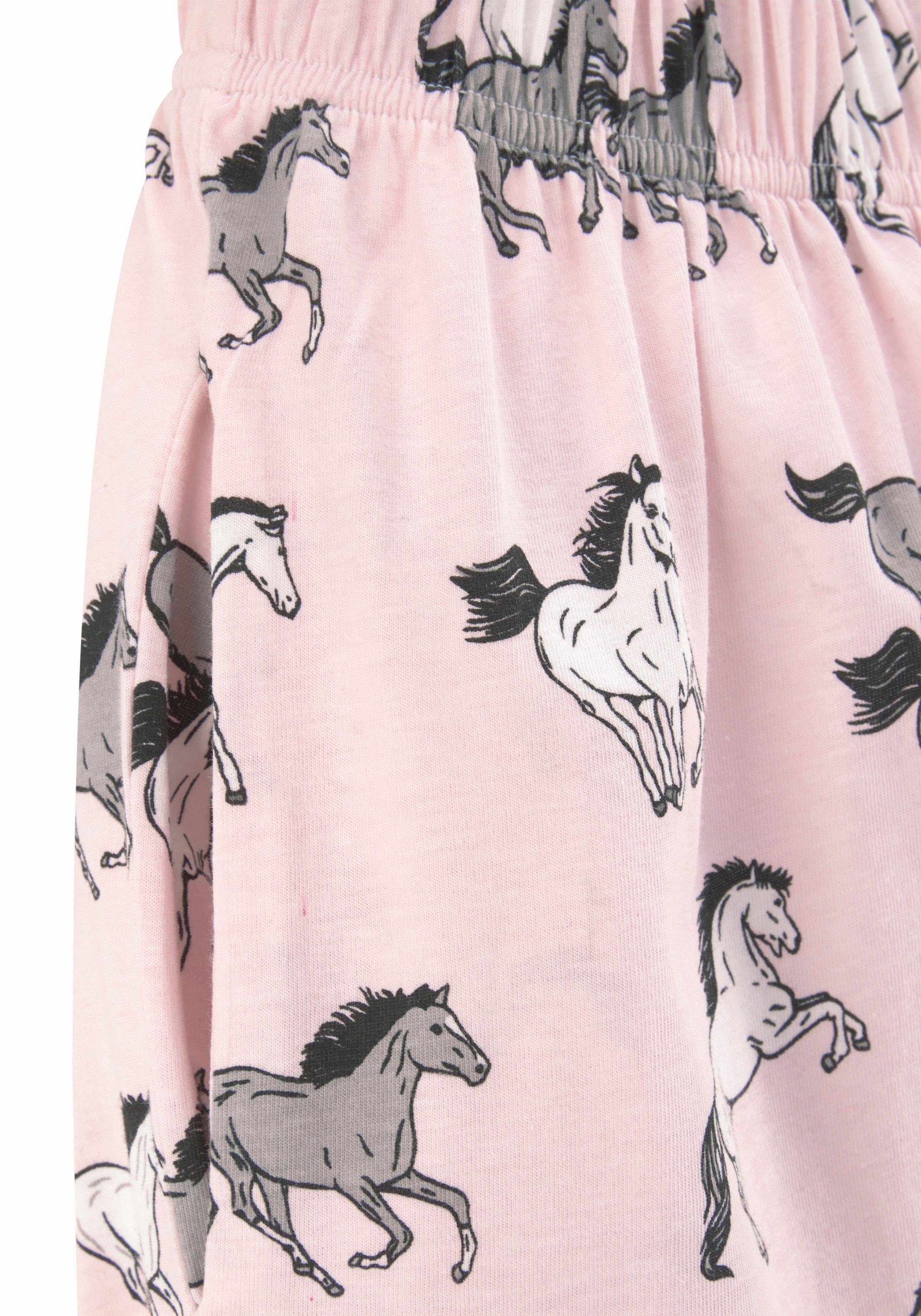 Petite fleur Pyjama Pyjama in lange vorm met paardenprint (2-delig, 1 stuk)