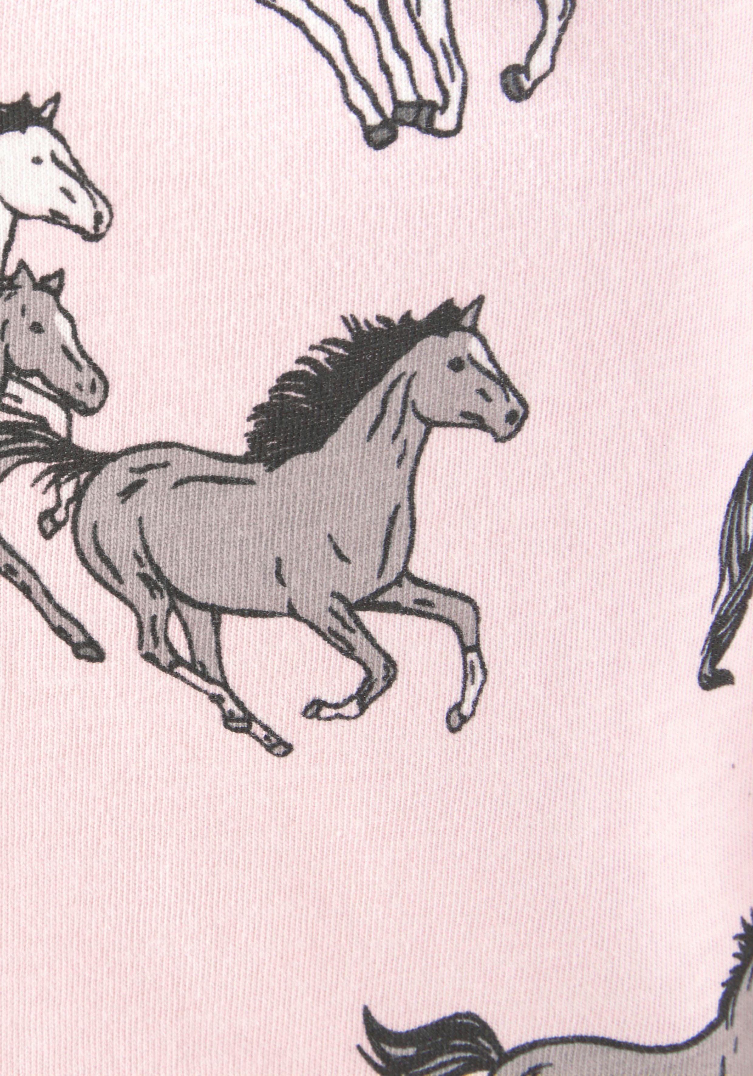 Petite fleur Pyjama Pyjama in lange vorm met paardenprint (2-delig, 1 stuk)