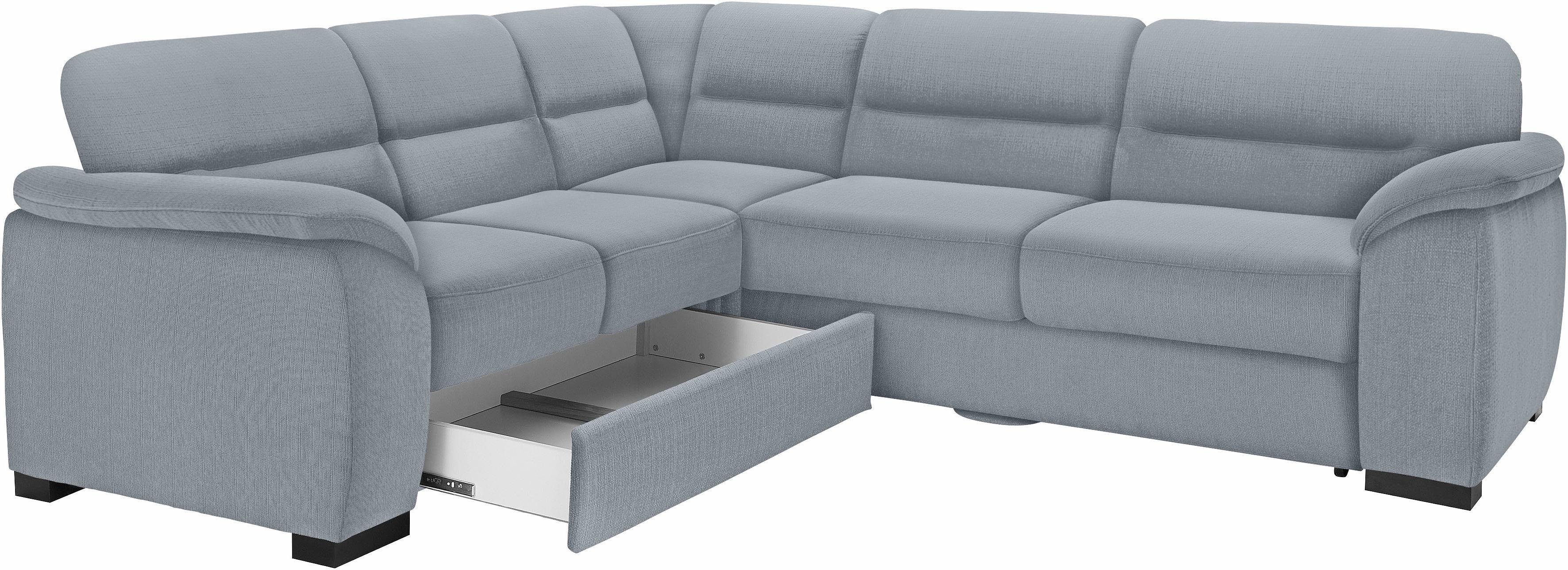 sit&more Hoekbank Montego L-vorm naar keuze met slaapfunctie en lade