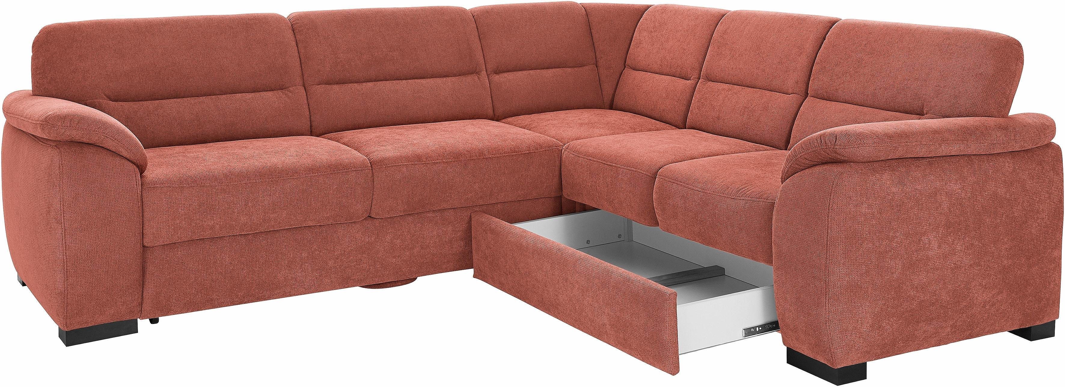 sit&more Hoekbank Montego L-vorm naar keuze met slaapfunctie en lade