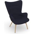 max winzer fauteuil build-a-chair arne in retro-look, om zelf te stylen, stoel met een hoge rugleuning blauw