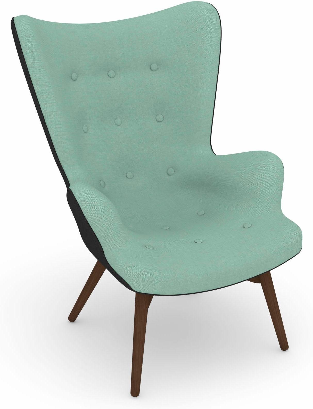 Max Winzer® Fauteuil Build-a-chair Arne in retro-look, om zelf te stylen, stoel met een hoge rugleuning