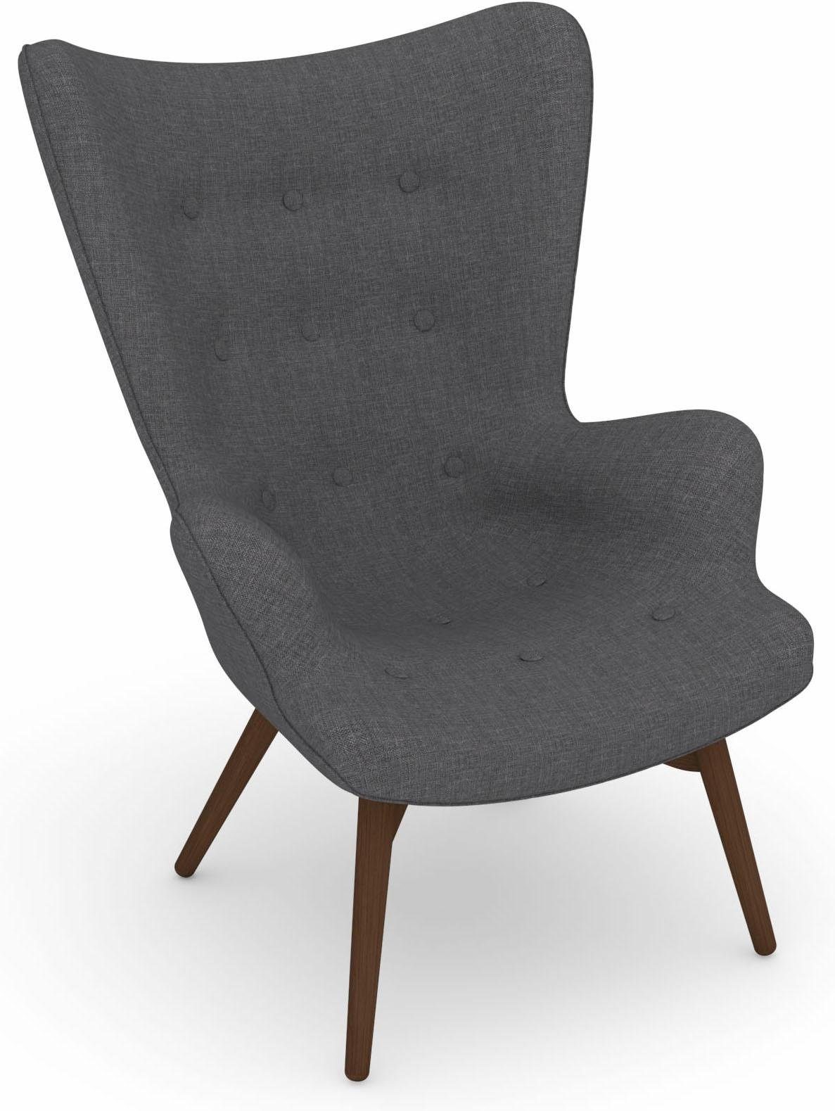 Max Winzer® Fauteuil Build-a-chair Arne in retro-look, om zelf te stylen, stoel met een hoge rugleuning