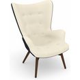max winzer fauteuil build-a-chair arne in retro-look, om zelf te stylen, stoel met een hoge rugleuning beige