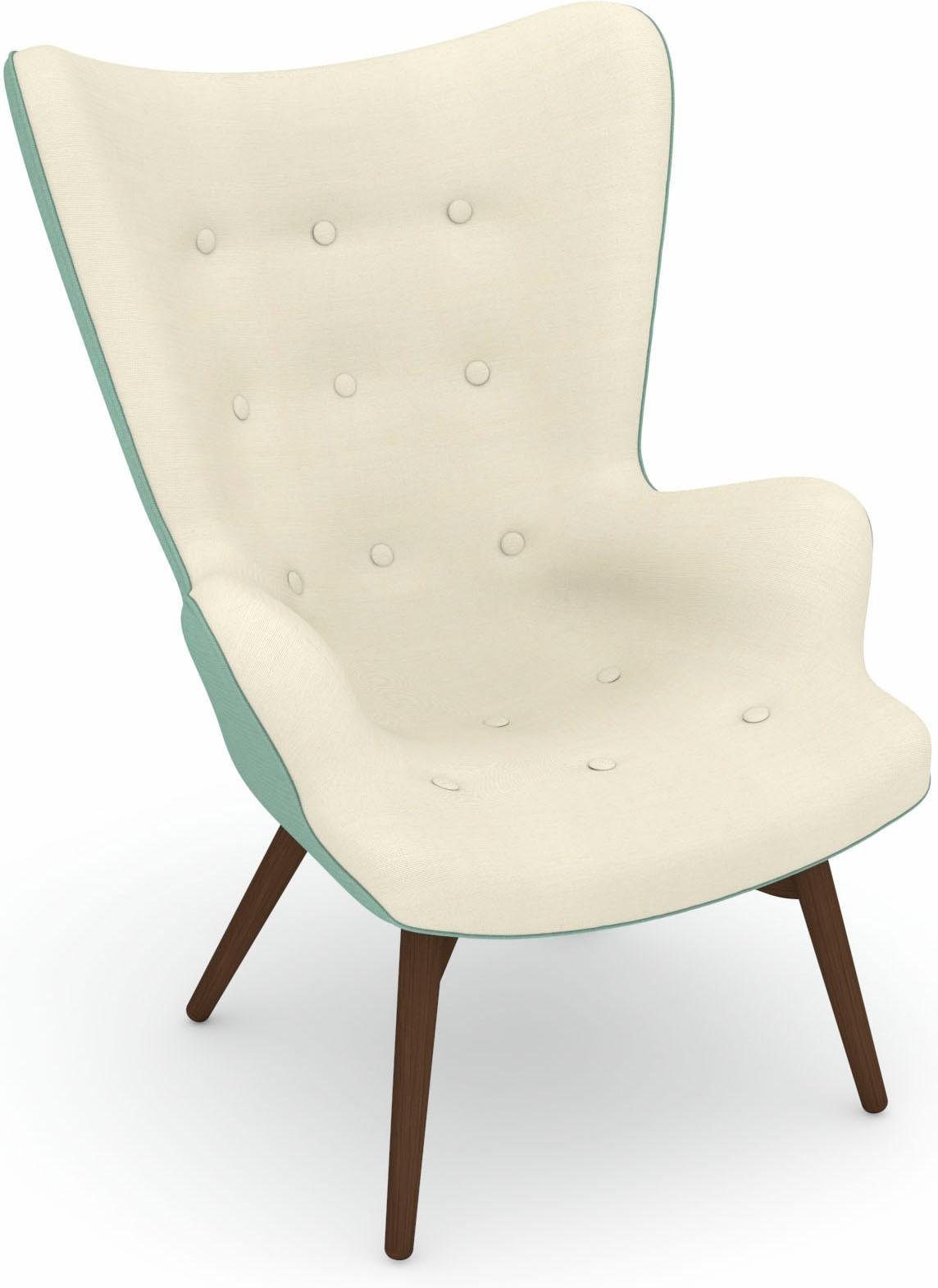 Max Winzer® Fauteuil Build-a-chair Arne in retro-look, om zelf te stylen, stoel met een hoge rugleuning