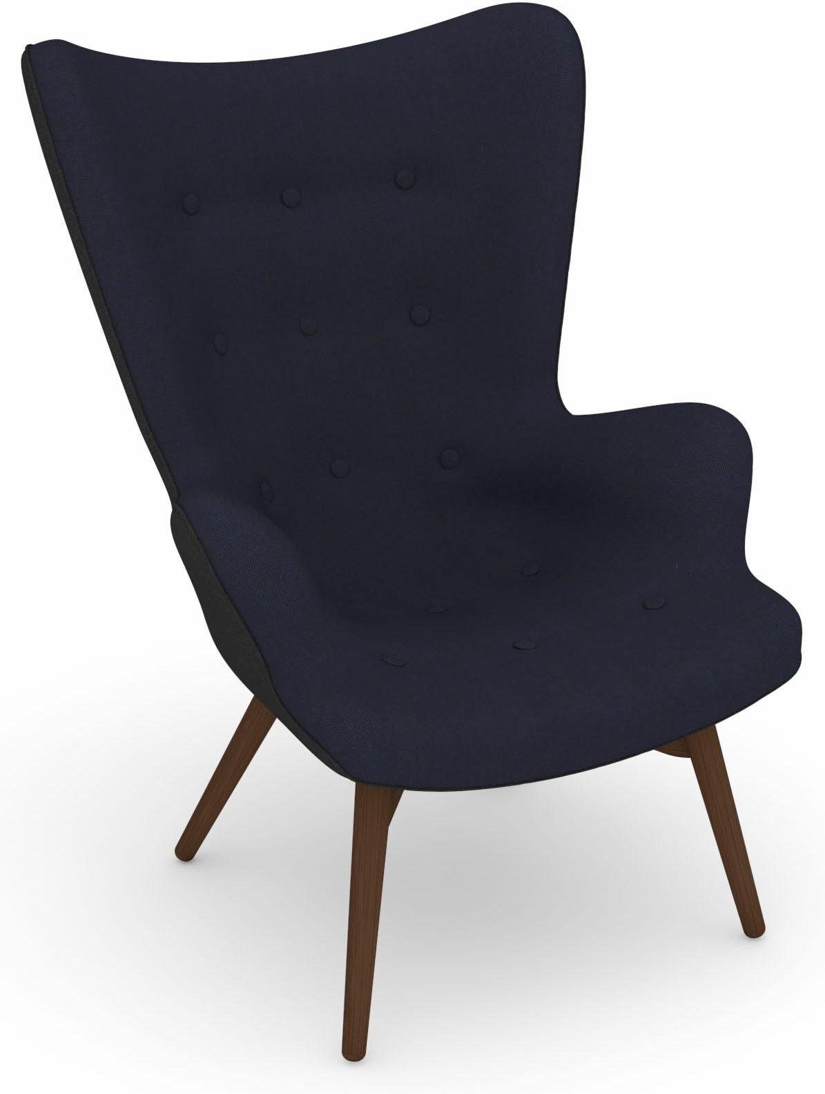 Max Winzer® Fauteuil Build-a-chair Arne in retro-look, om zelf te stylen, stoel met een hoge rugleuning