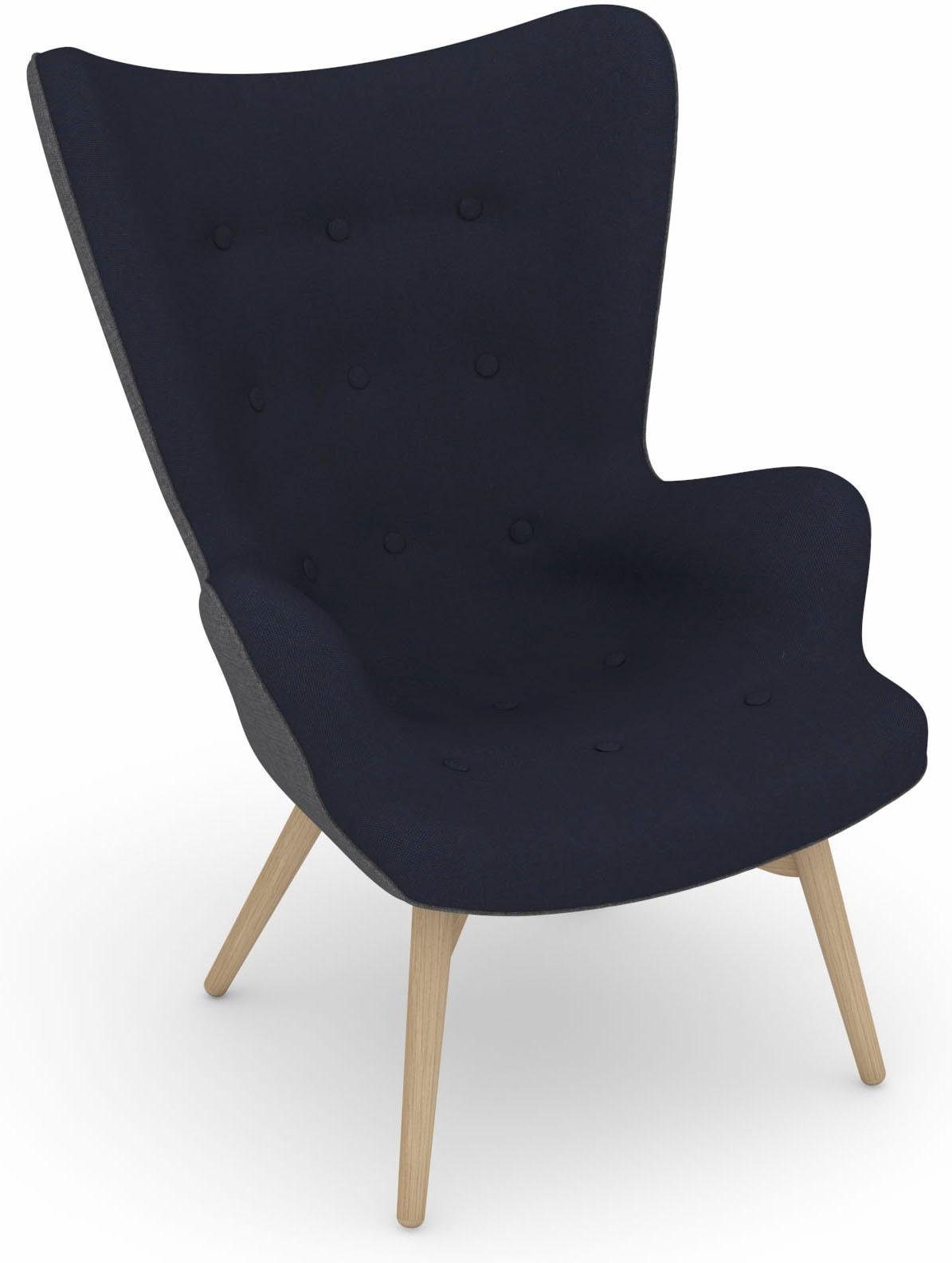 Max Winzer® Fauteuil Build-a-chair Arne in retro-look, om zelf te stylen, stoel met een hoge rugleuning