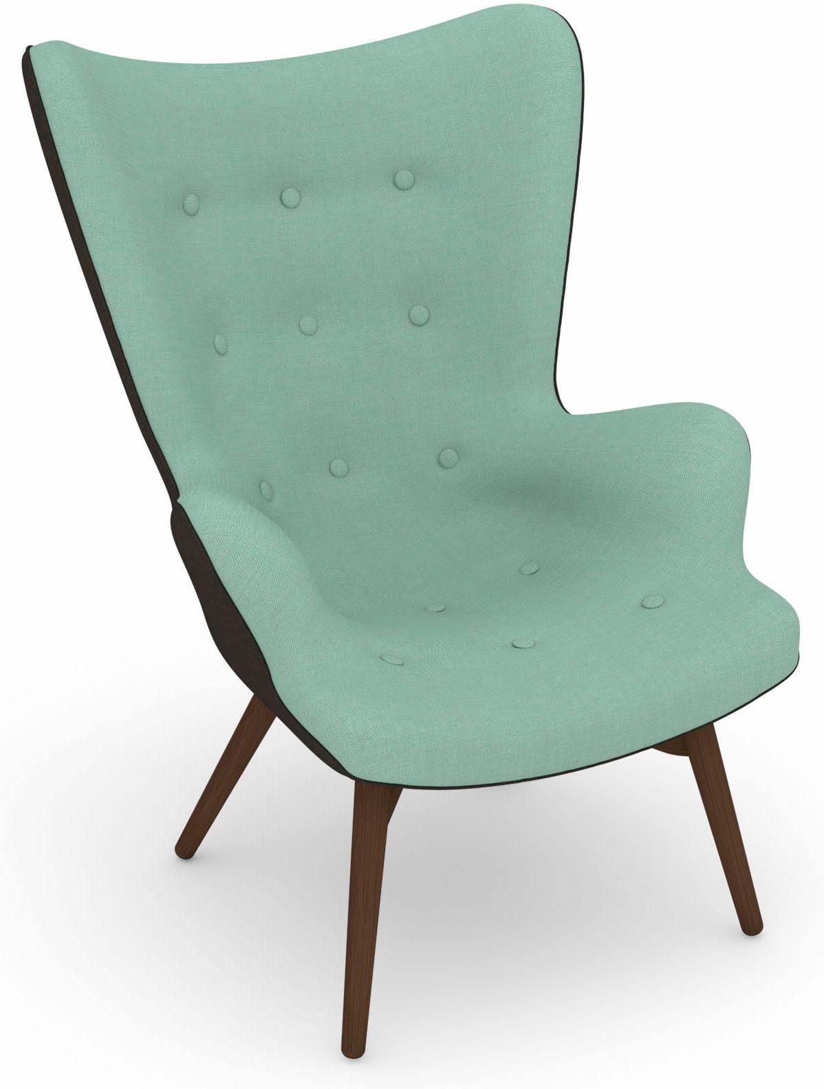 Max Winzer® Fauteuil Build-a-chair Arne in retro-look, om zelf te stylen, stoel met een hoge rugleuning