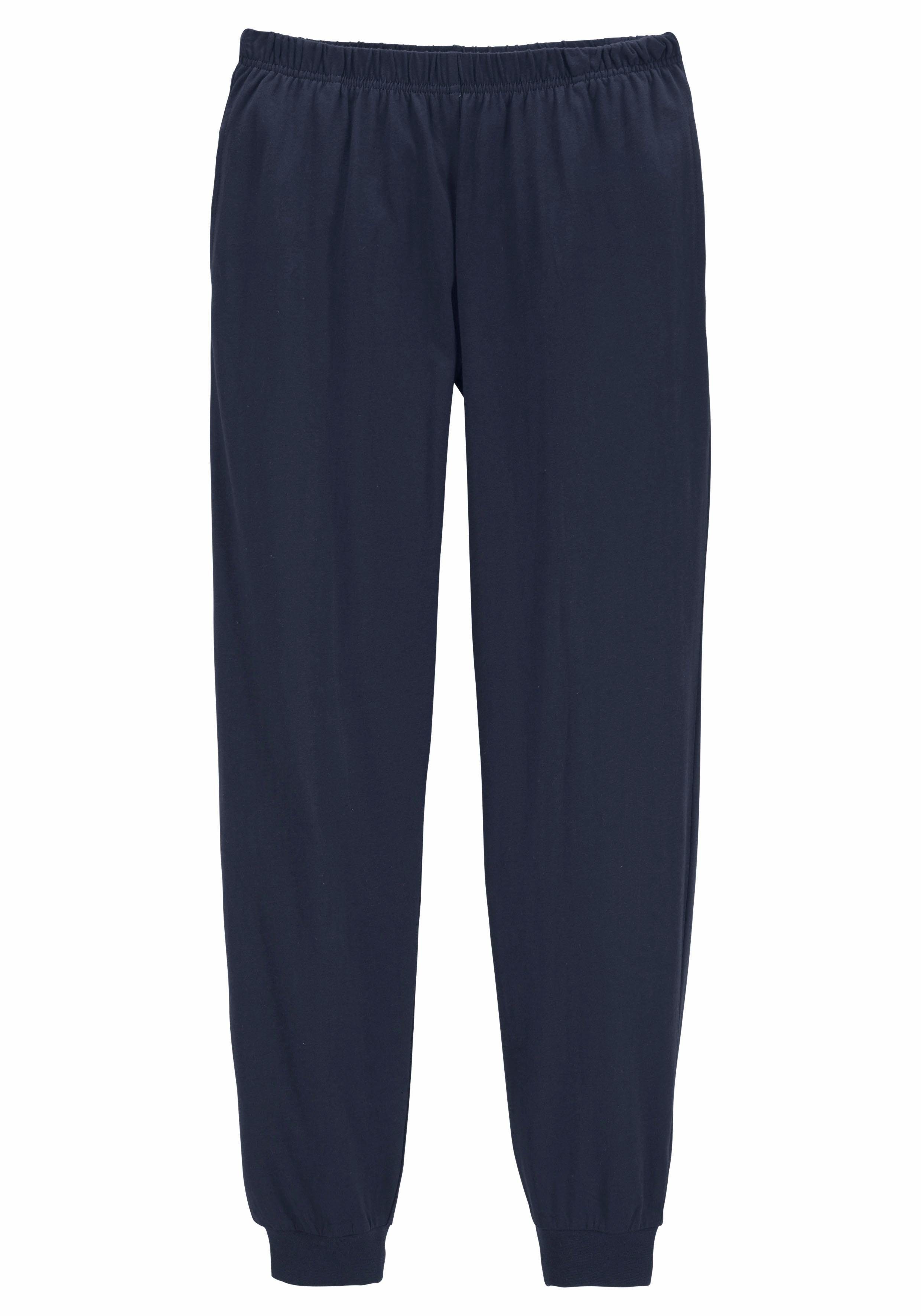 le jogger® Pyjama Pyjama met tweekleurig gestreept bovenstuk (2-delig, 1 stuk)