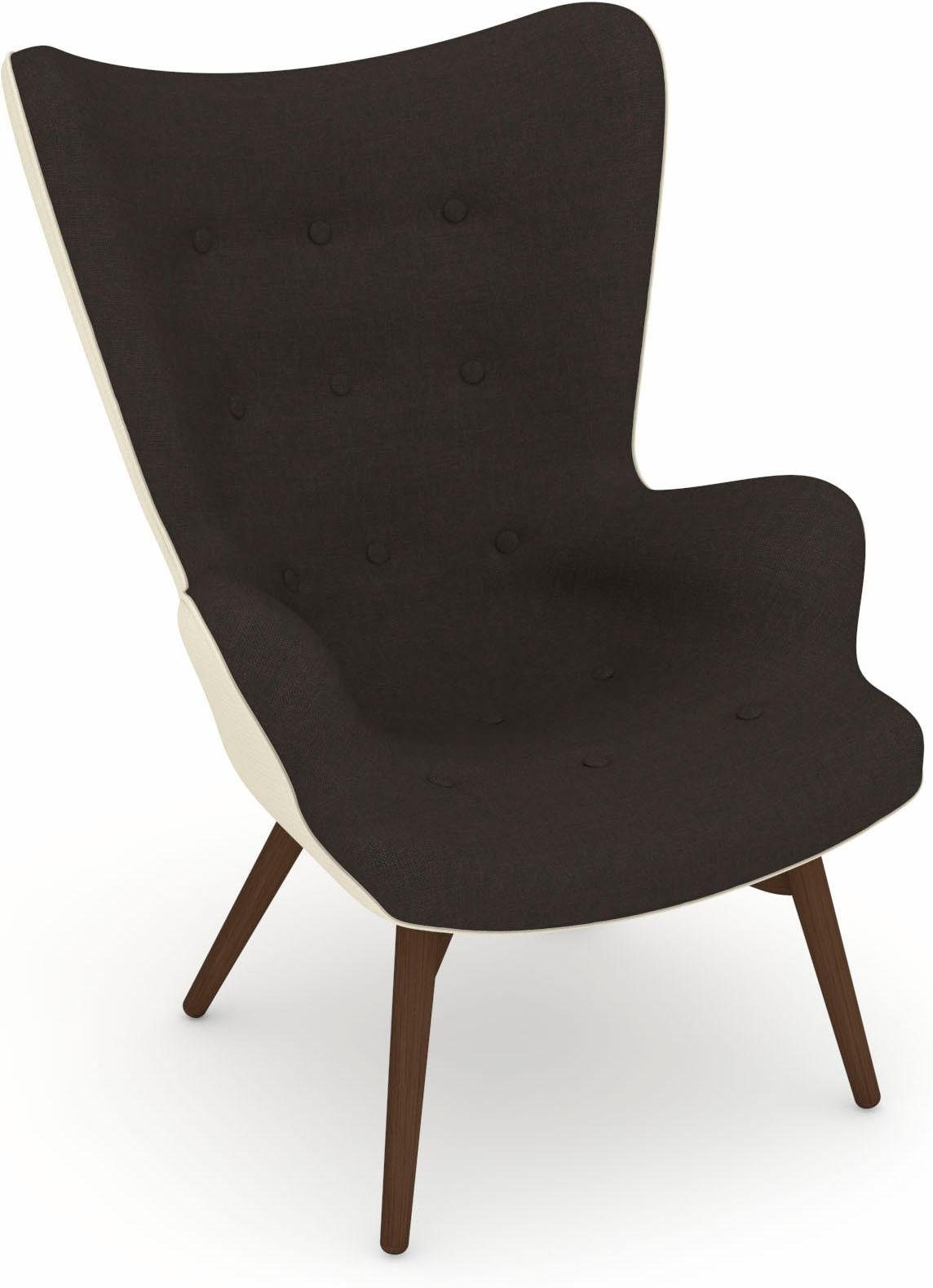 Max Winzer® Fauteuil Build-a-chair Arne in retro-look, om zelf te stylen, stoel met een hoge rugleuning