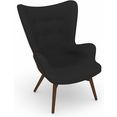 max winzer fauteuil build-a-chair arne in retro-look, om zelf te stylen, stoel met een hoge rugleuning zwart
