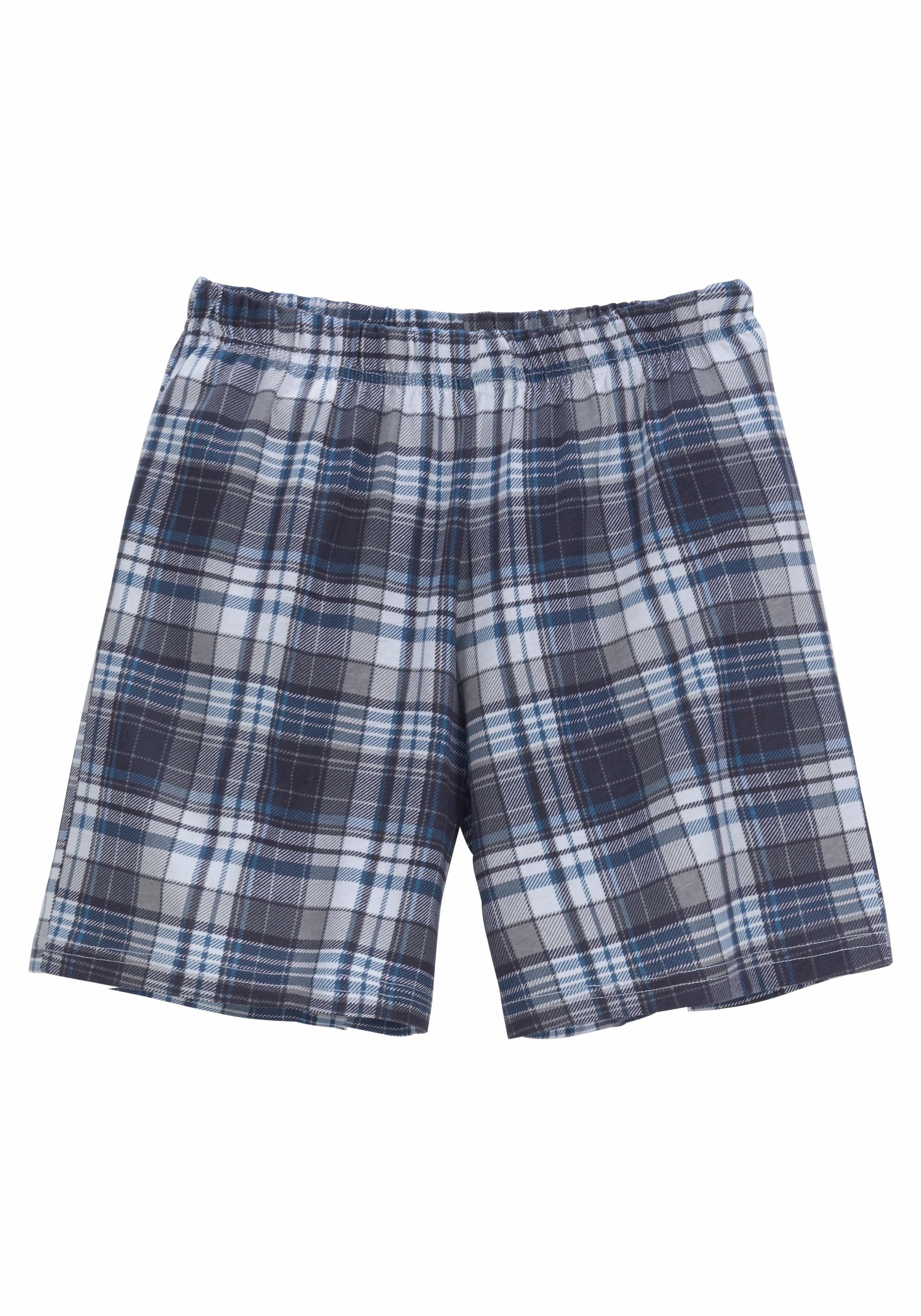 le jogger® Pyjama Broek 1x uni en 1x geruit (4-delig, Set van 2)