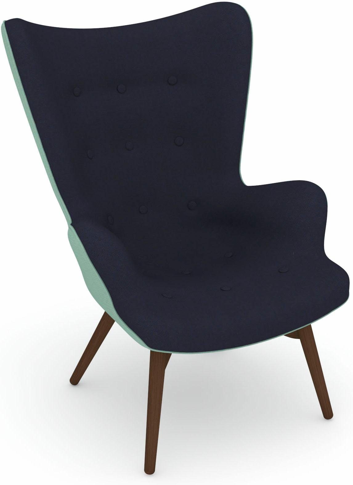 Max Winzer® Fauteuil Build-a-chair Arne in retro-look, om zelf te stylen, stoel met een hoge rugleuning