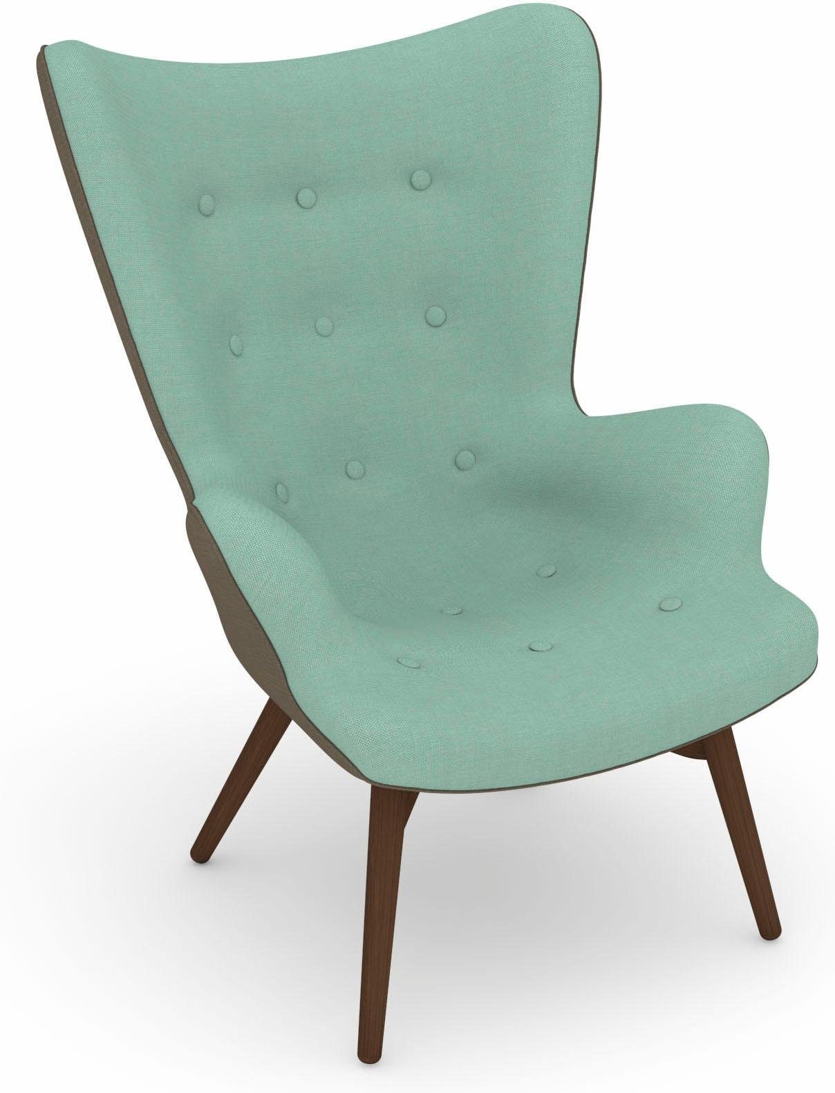 Max Winzer® Fauteuil Build-a-chair Arne in retro-look, om zelf te stylen, stoel met een hoge rugleuning