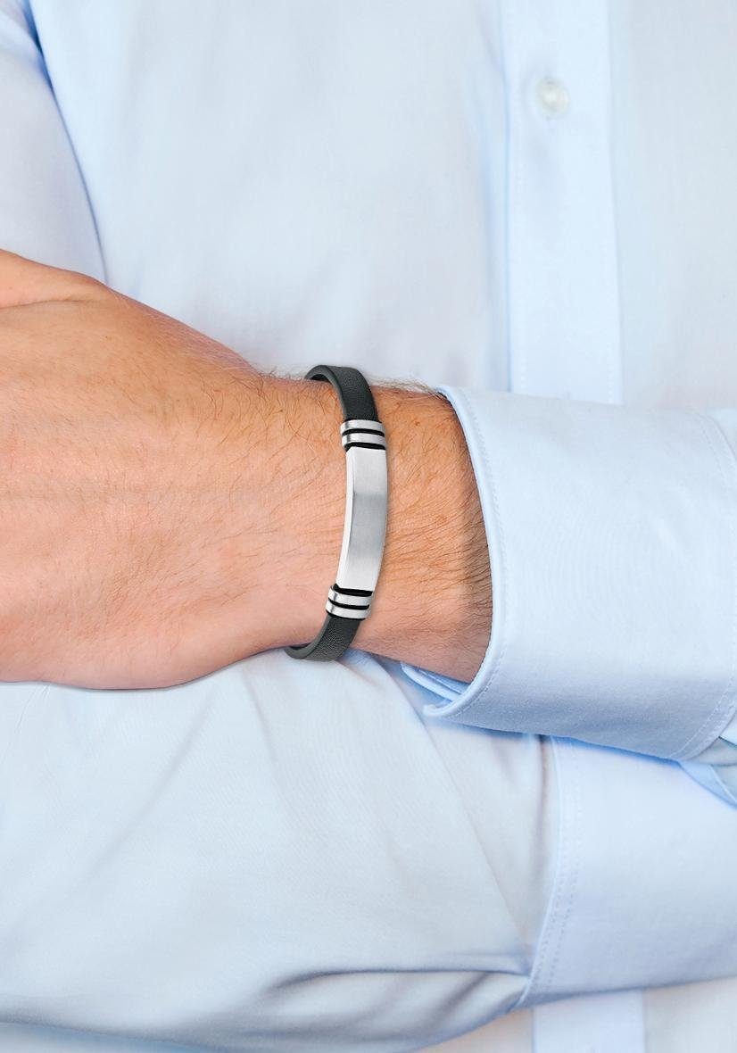 s.Oliver Leren armband 2018703 met zirkoon (synthetisch)