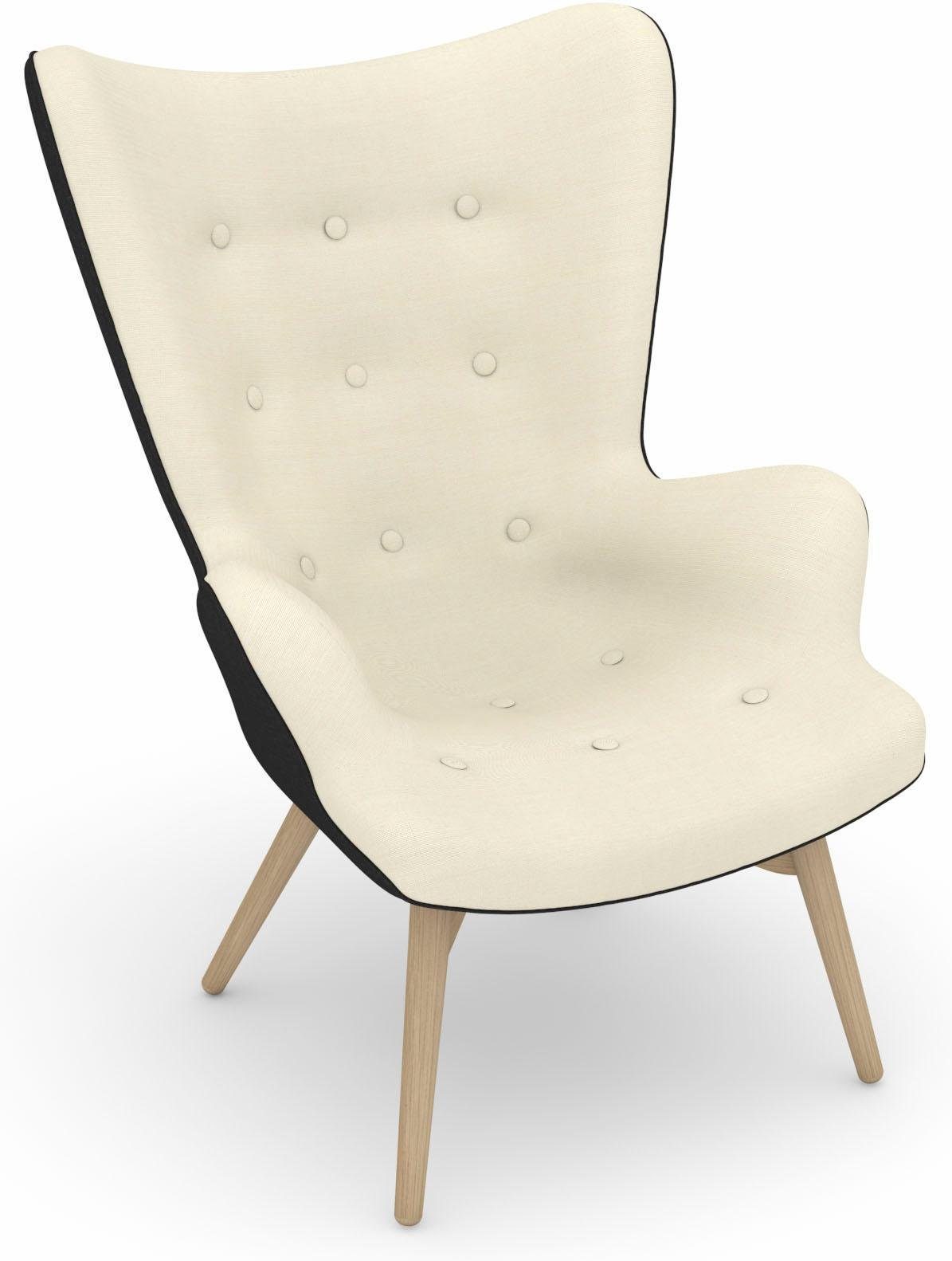 Max Winzer® Fauteuil Build-a-chair Arne in retro-look, om zelf te stylen, stoel met een hoge rugleuning