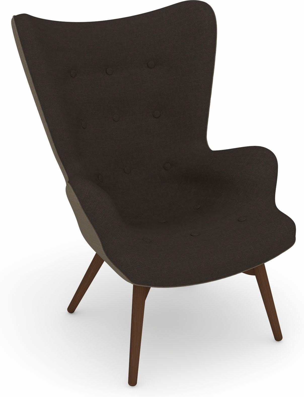 Max Winzer® Fauteuil Build-a-chair Arne in retro-look, om zelf te stylen, stoel met een hoge rugleuning