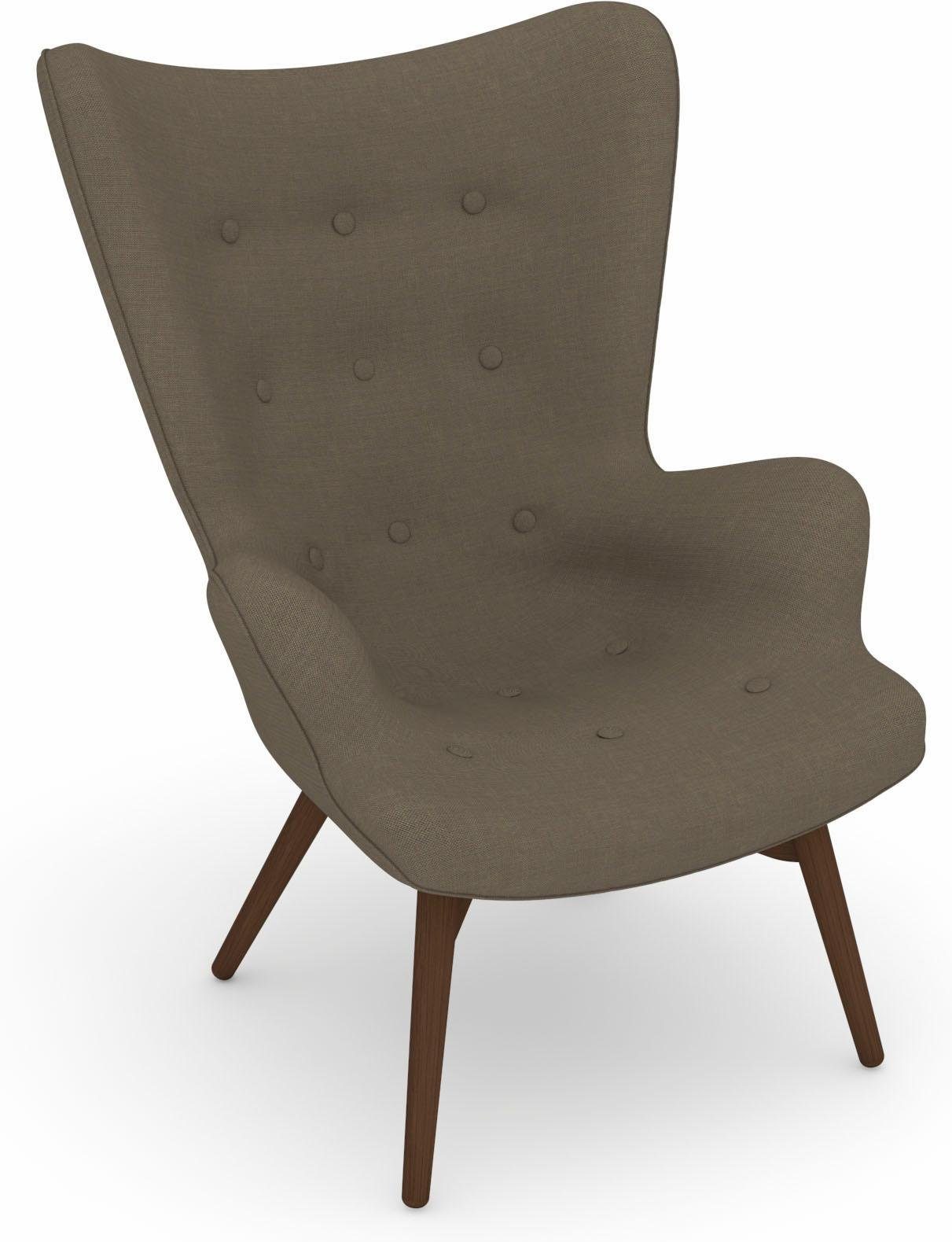 Max Winzer® Fauteuil Build-a-chair Arne in retro-look, om zelf te stylen, stoel met een hoge rugleuning