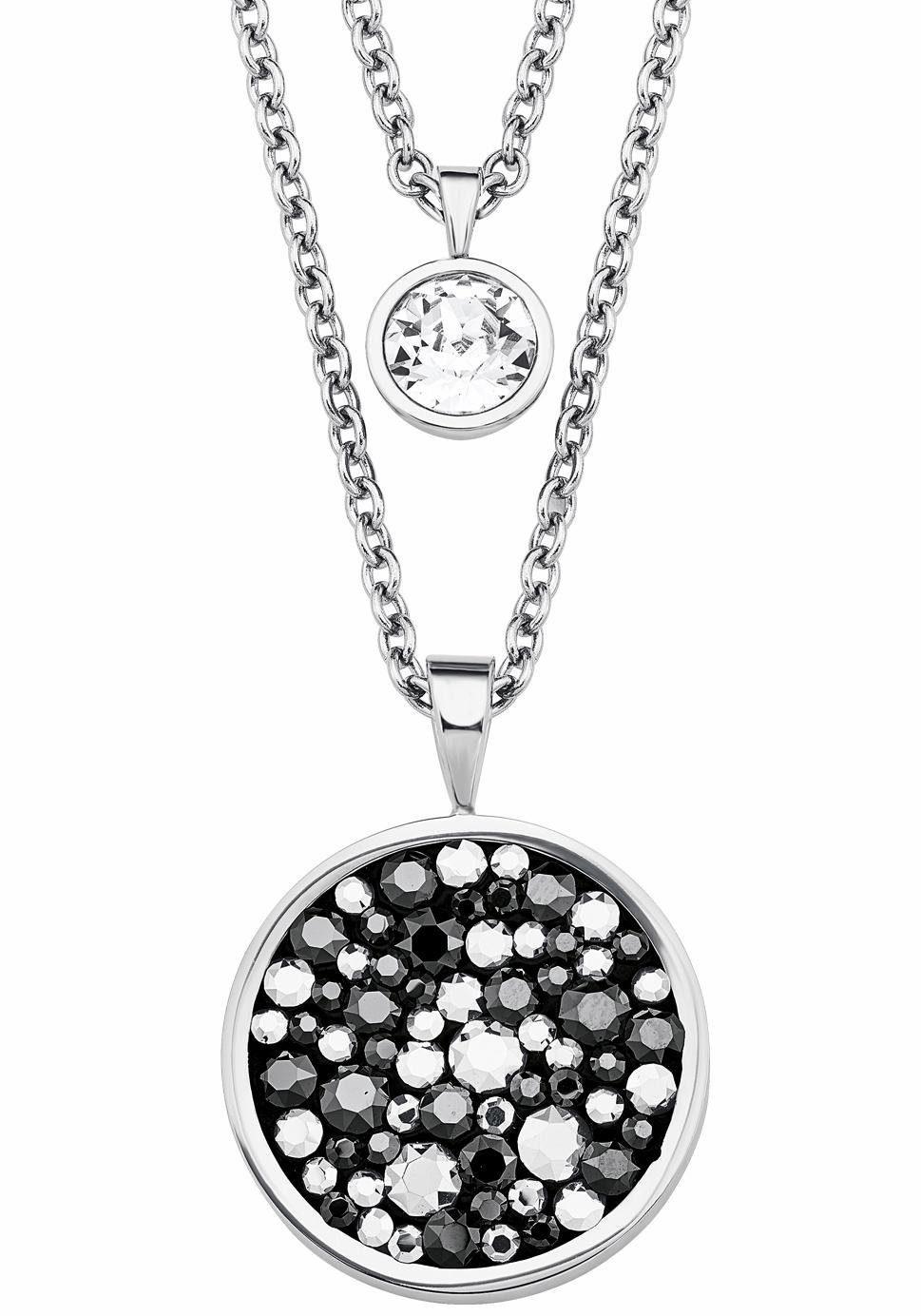 s.Oliver Ketting met hanger 2018567 met kristallen dames kettingen zilver(kleur)