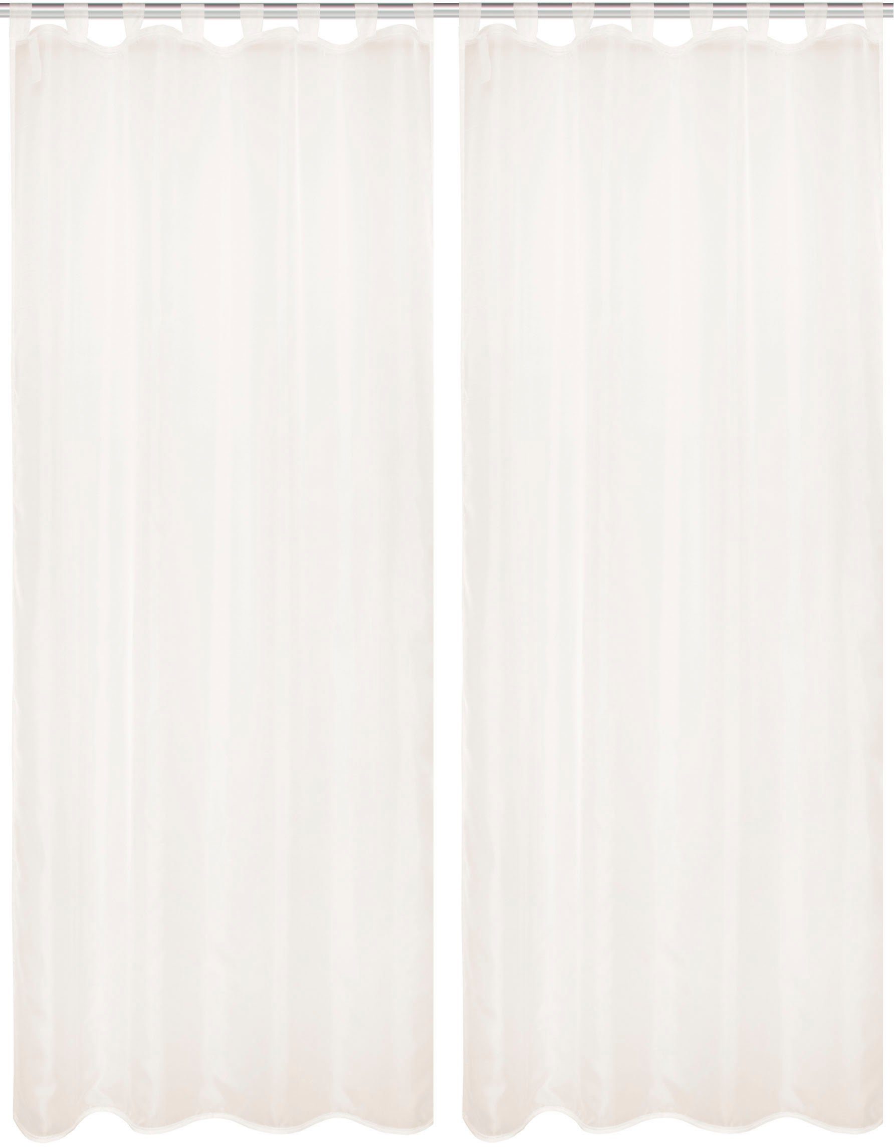 HOME WOHNIDEEN Gordijn NESSI 2-DELIG PAKKET Effen, voile, transparant, lussen incl. trekband, 2-pack (2 stuks)