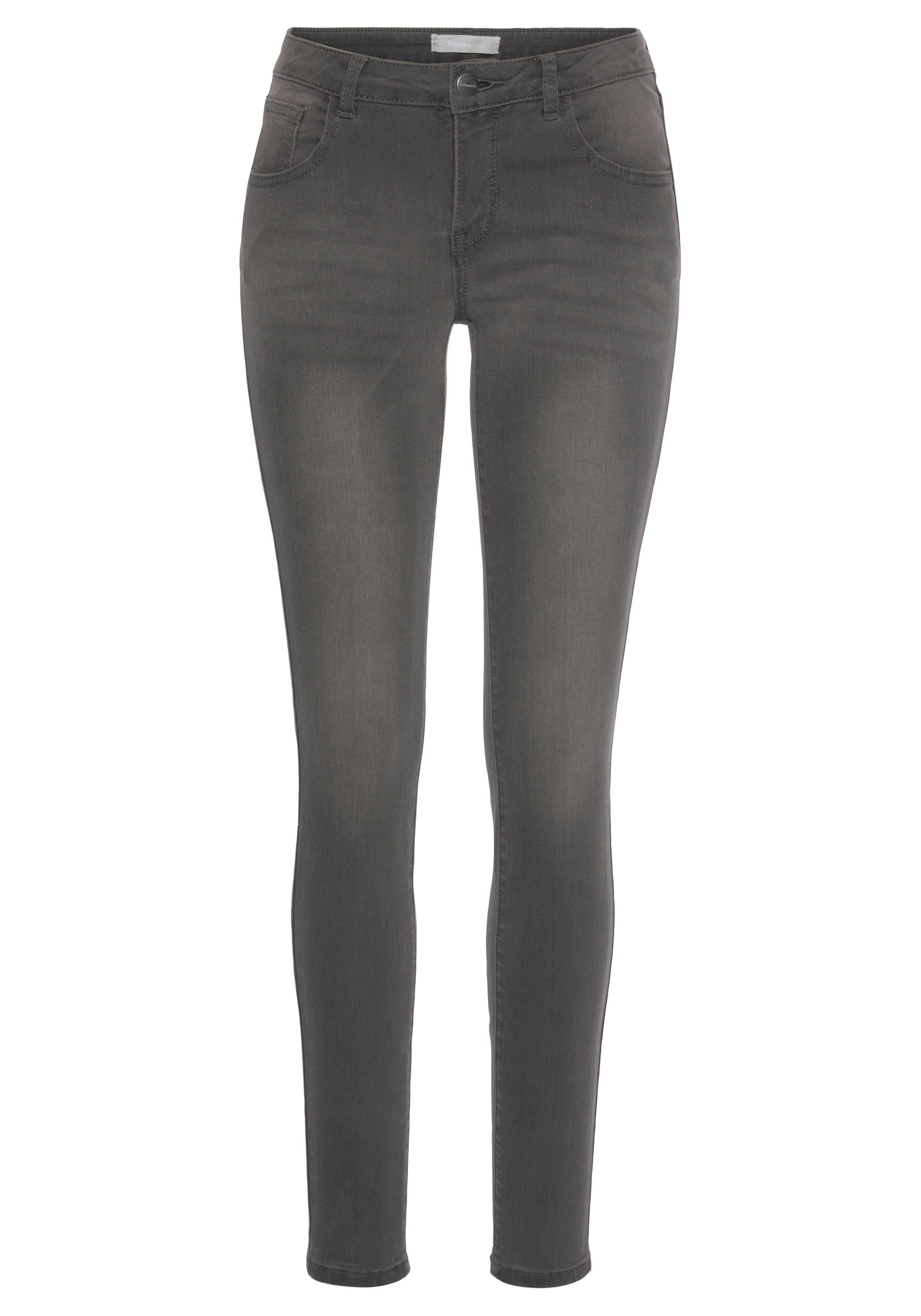 Tamaris Skinny fit jeans smalle broekpasvorm, normale taille, 5-pocket-vorm, used-wassing