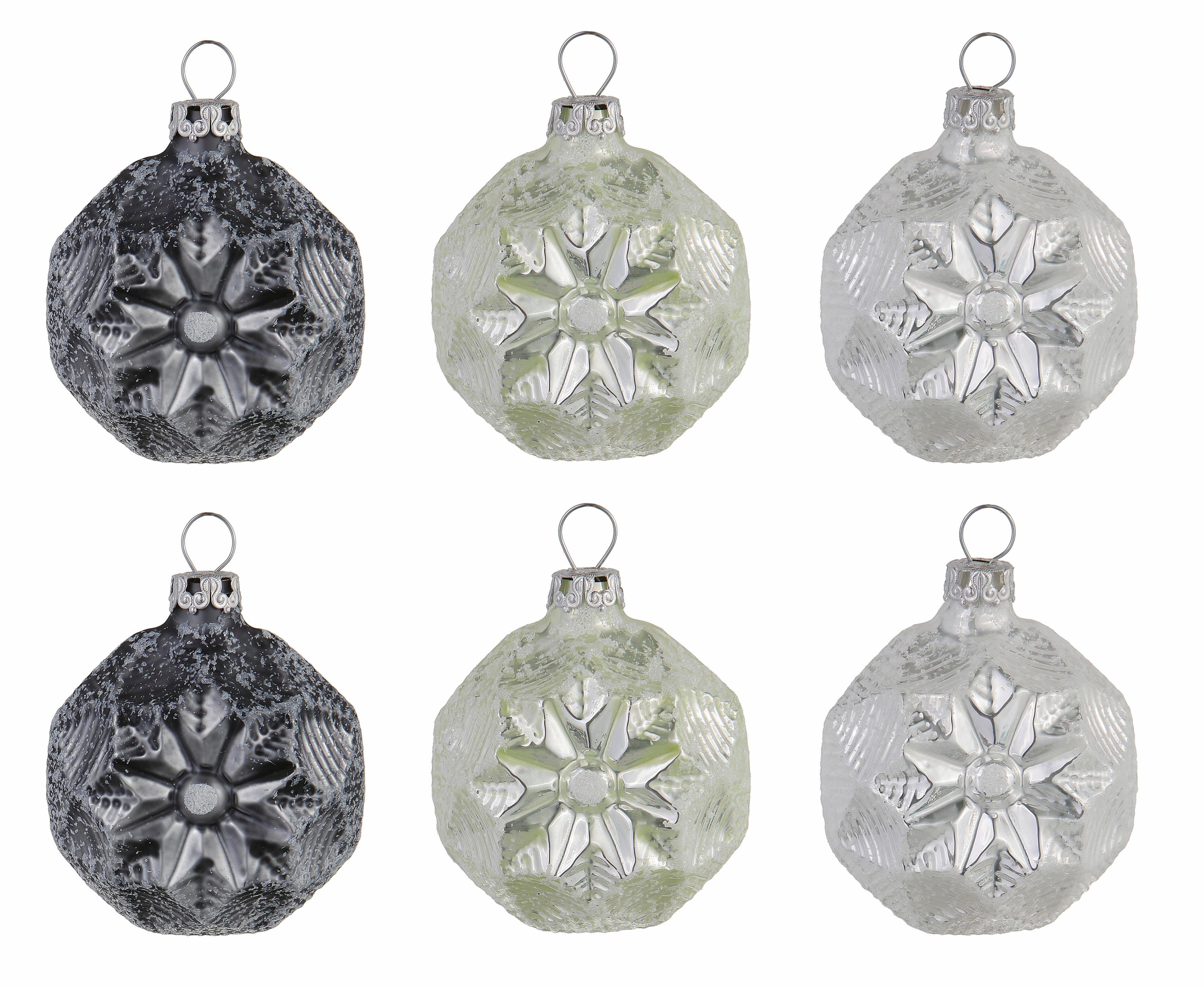 Thüringer Glasdesign Thüringer Glasdesign kerstversiering medaillon, made in Germany (set van 6), Frozen Christmas
